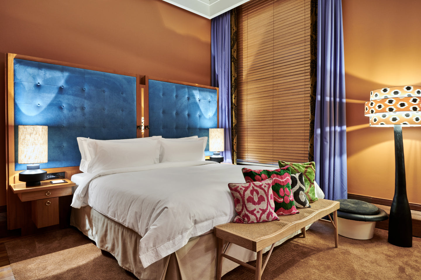 Madame Garage Hotel L'Europe custom wood floor lamps and shades for hotel interior design Madame Garage Hotel L'Europe custom wood floor lamps and shades for hotel interior design