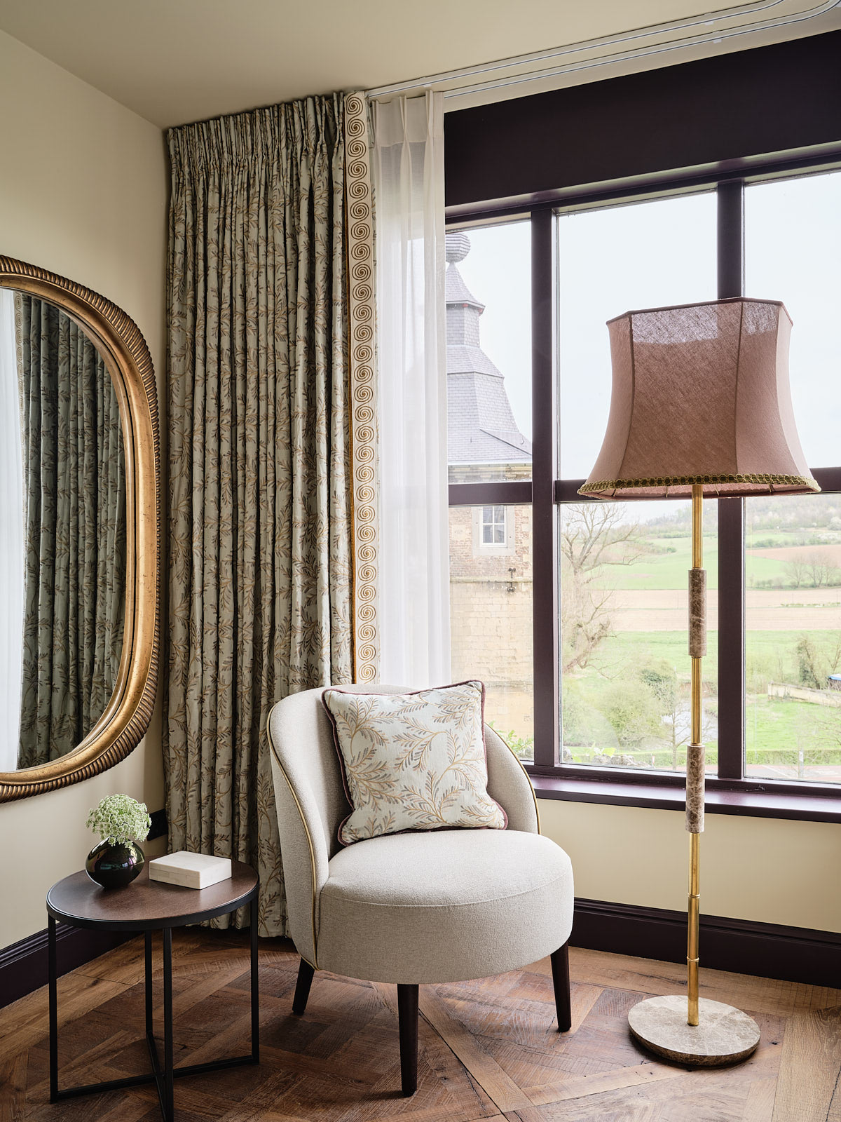 MadameGarage_Chateau_Neercanne_custome_and handmade marble floor lamps and shade MadameGarage_Chateau_Neercanne_custome_and handmade marble floor lamps and shade