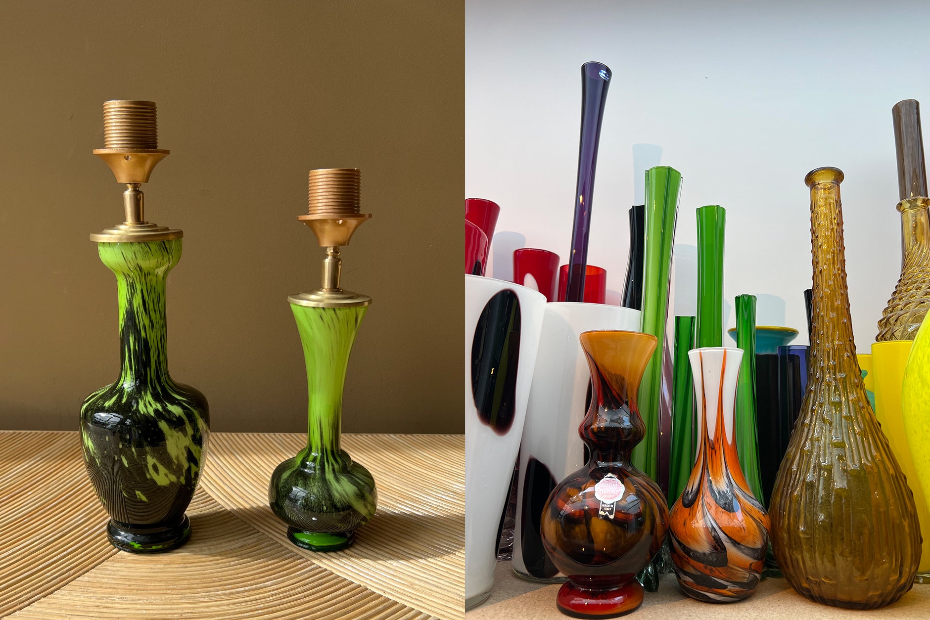 Madame Garage Handmade lamps from vintage glass vases