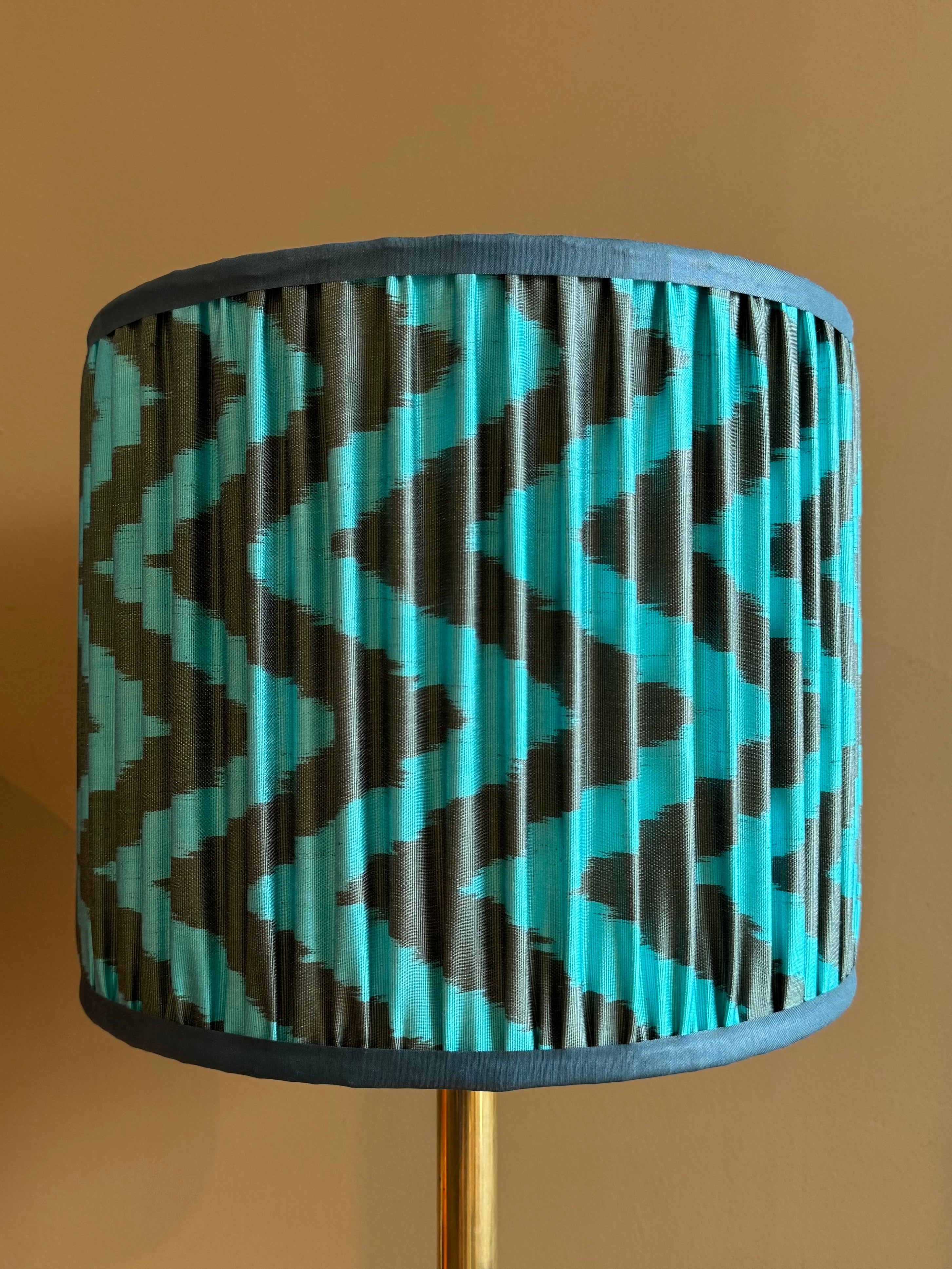 pleated turquoise grey zigzag