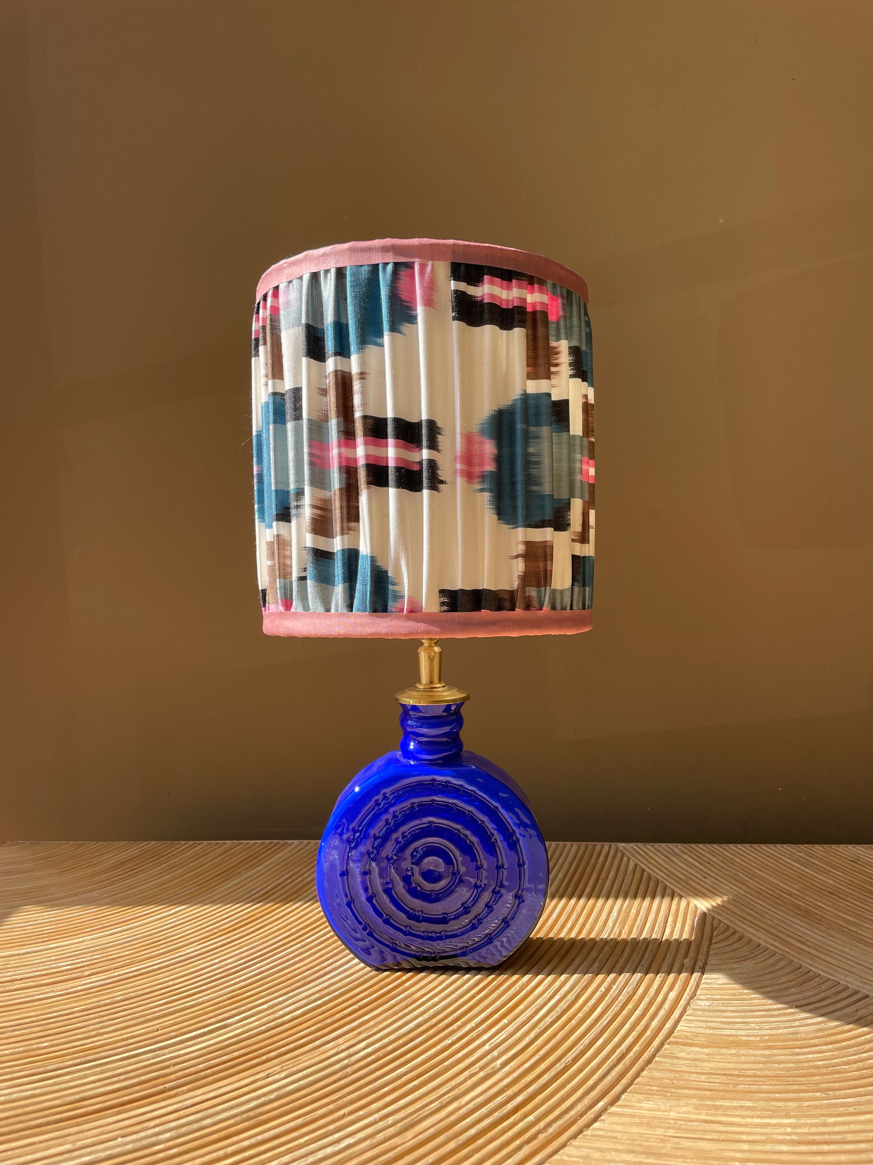 vintage blue glass_pink rocket