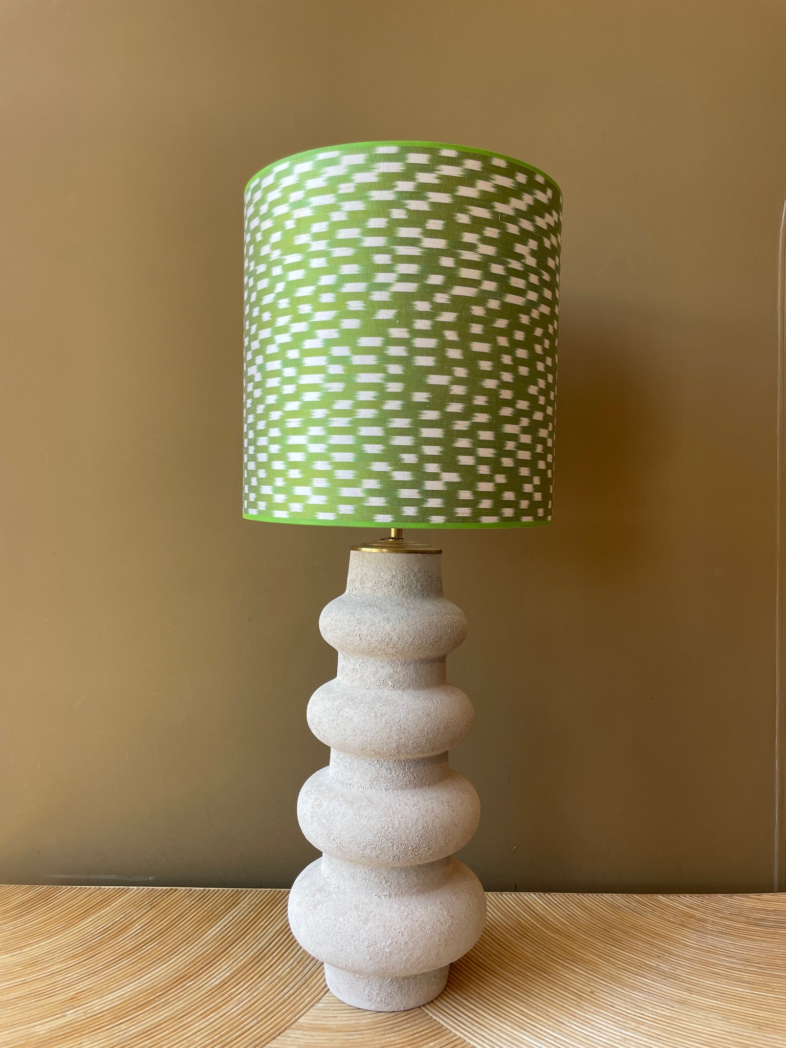Green Mini Dots Silk Ikat