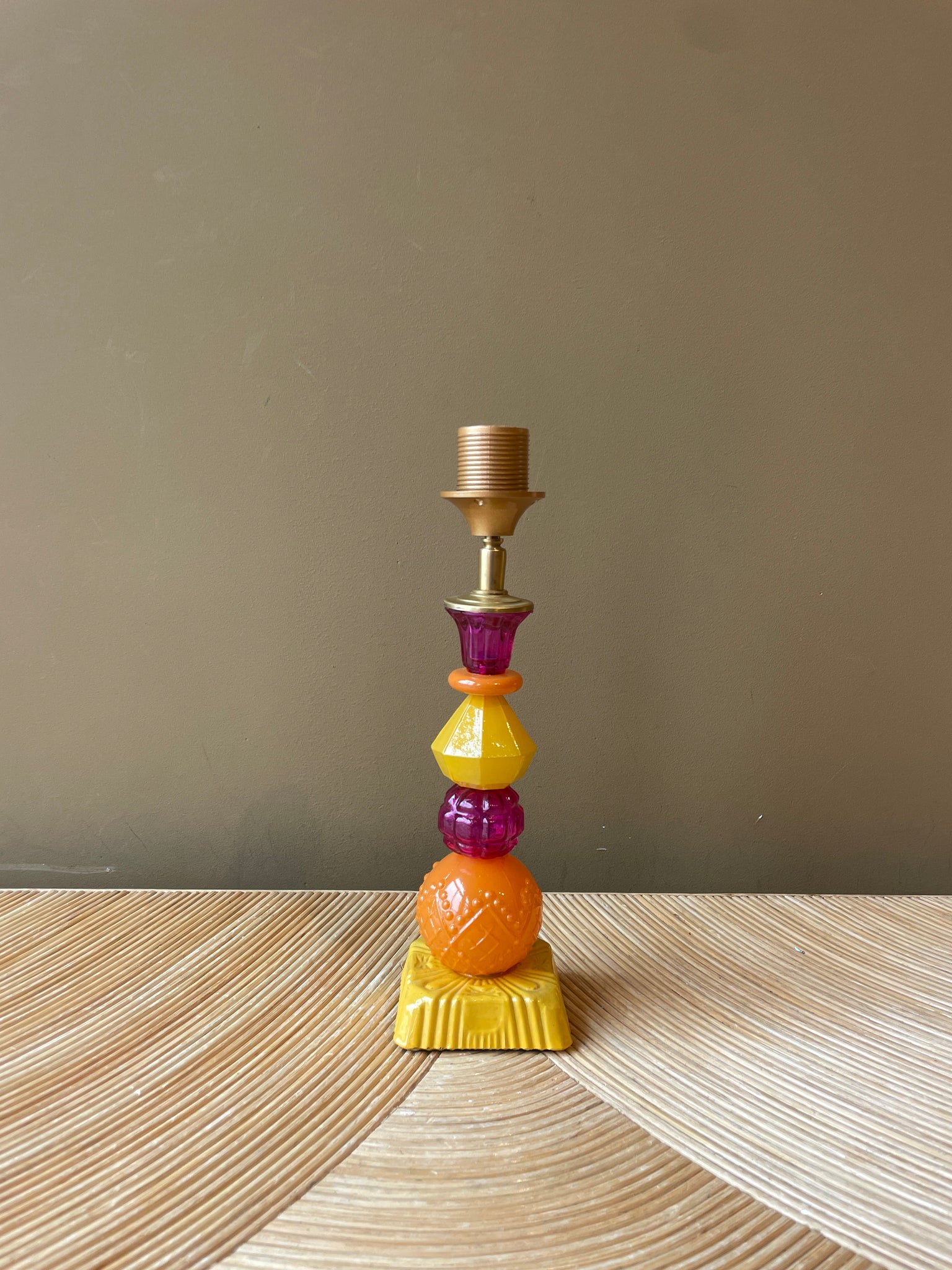 Port-a-Table Pink Yellow Candle