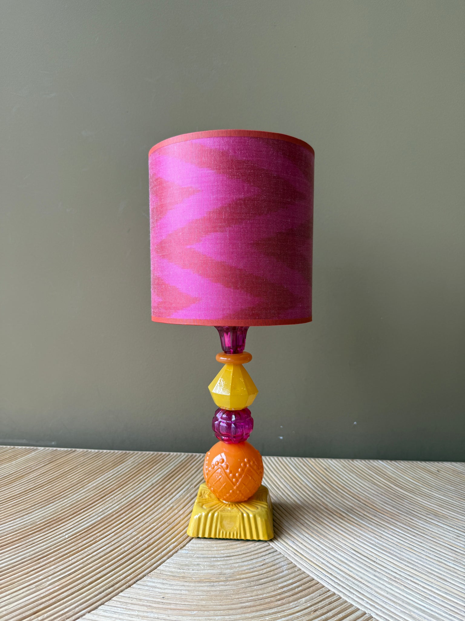 Port-a-Table Pink Yellow Candle