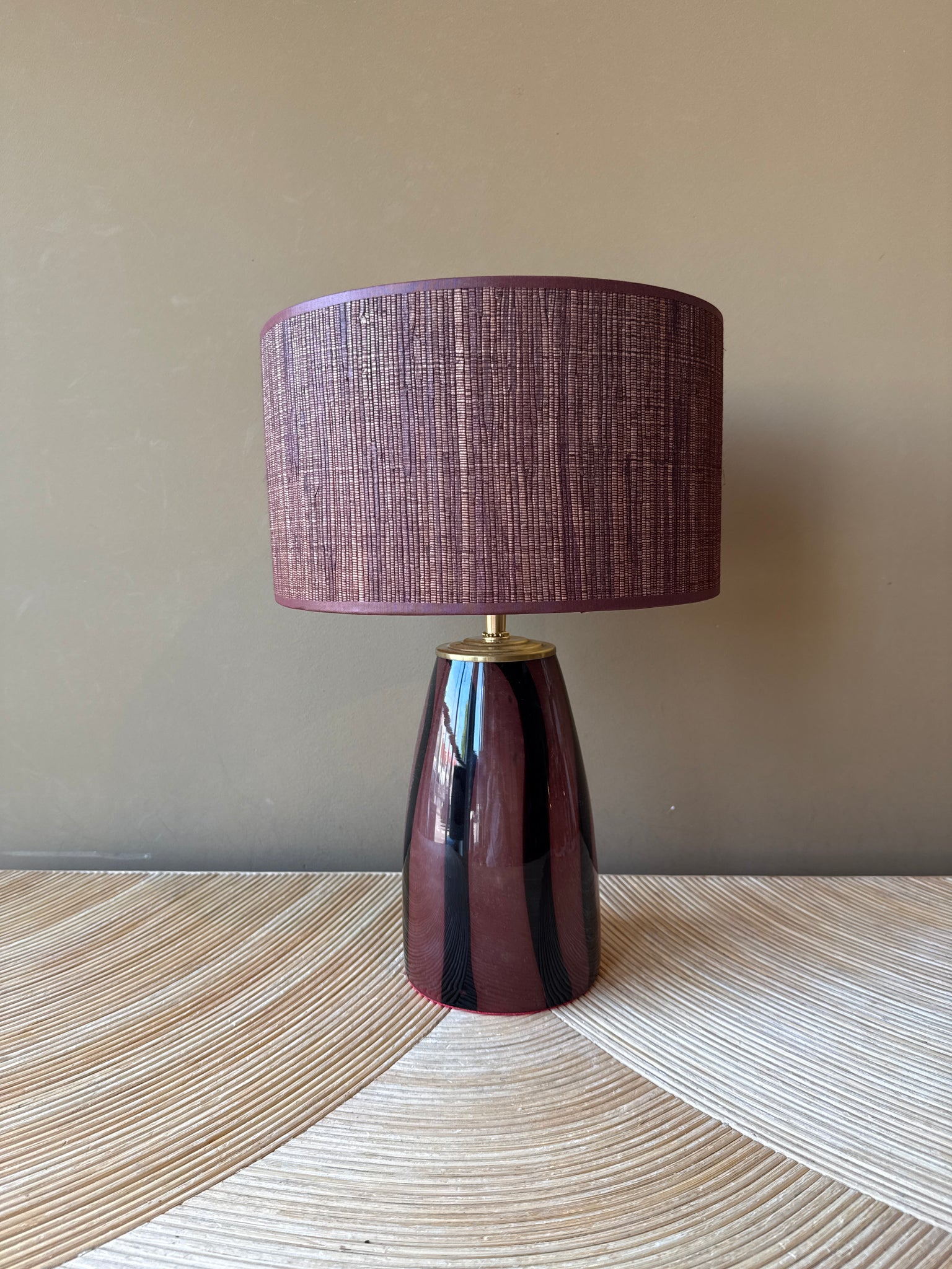 Mauve Stripes Glass