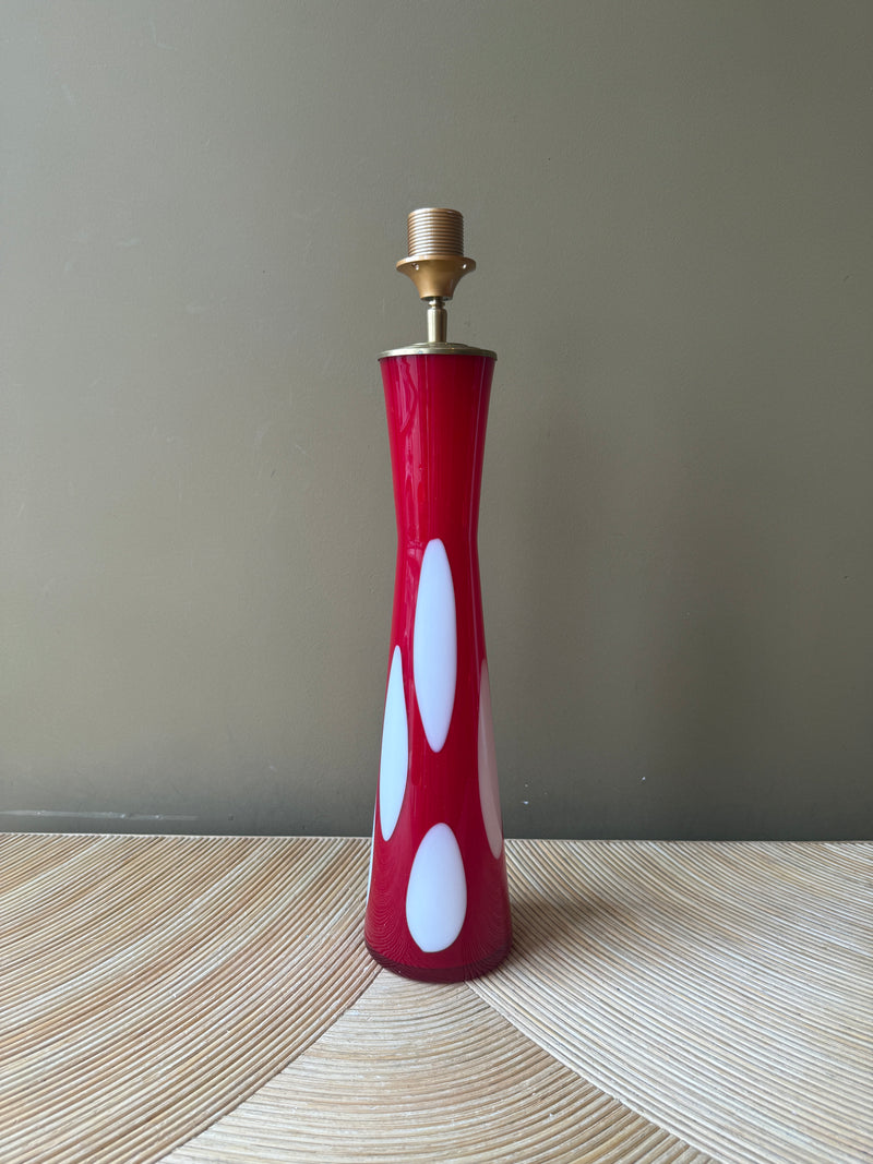 Vintage Murano Red White Tall