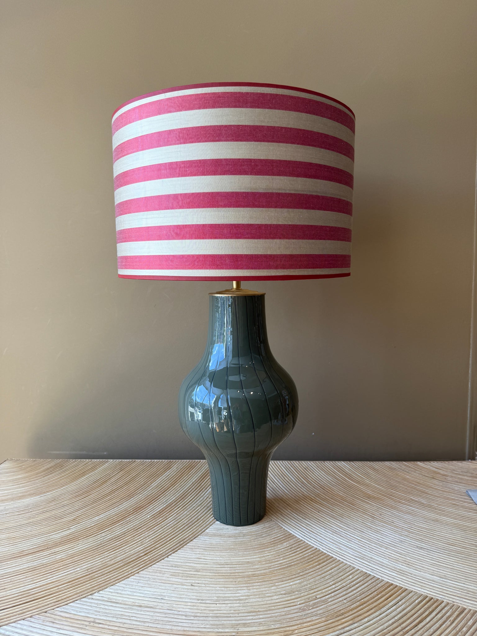 Glossy Army Green Stripes