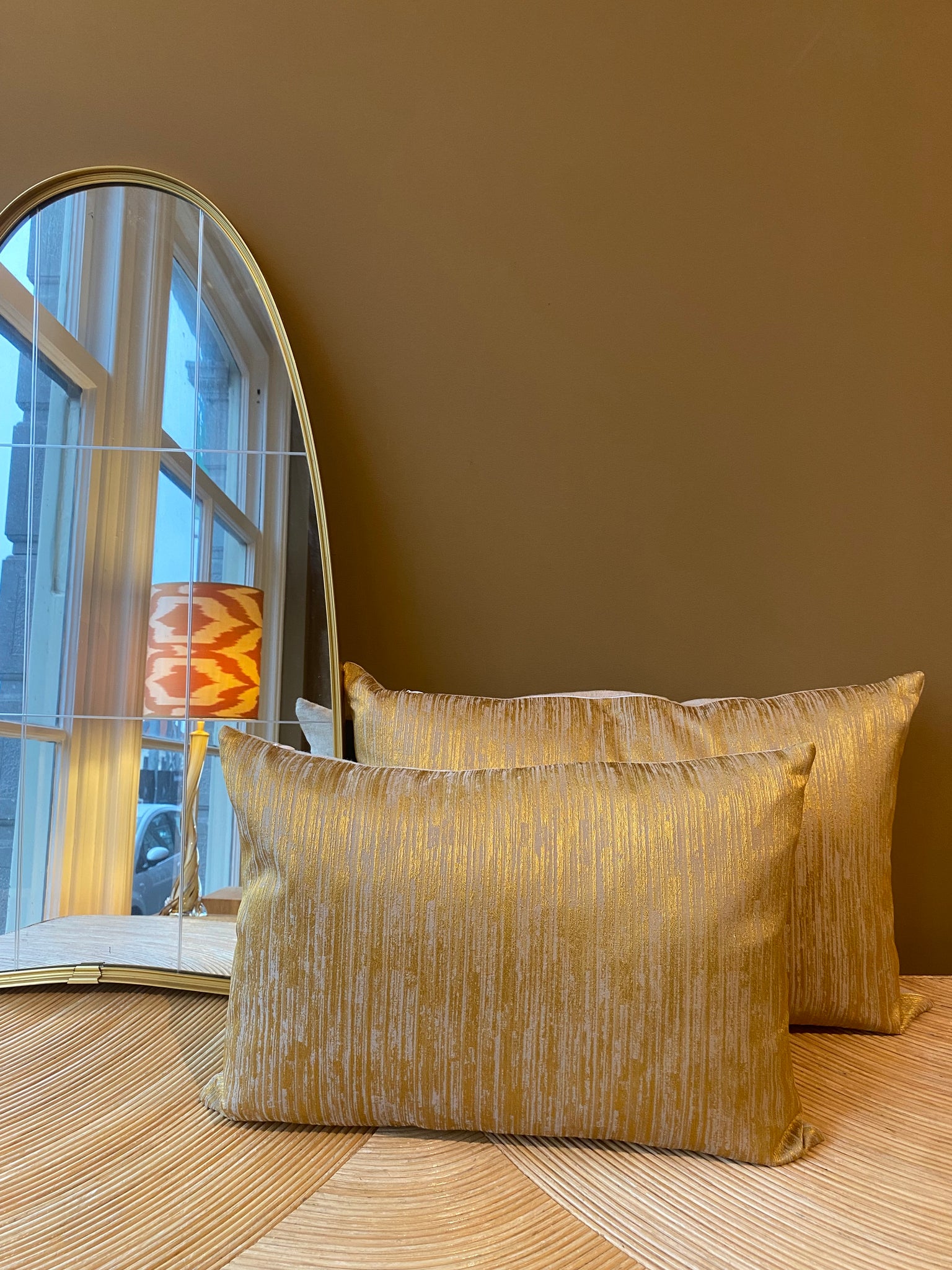 SALE Cushion Mustard Rain - Silk