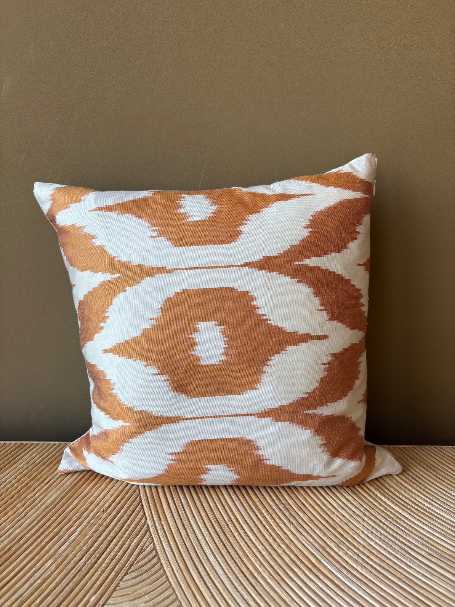 SALE Cushion Orange Crown - Silk Ikat
