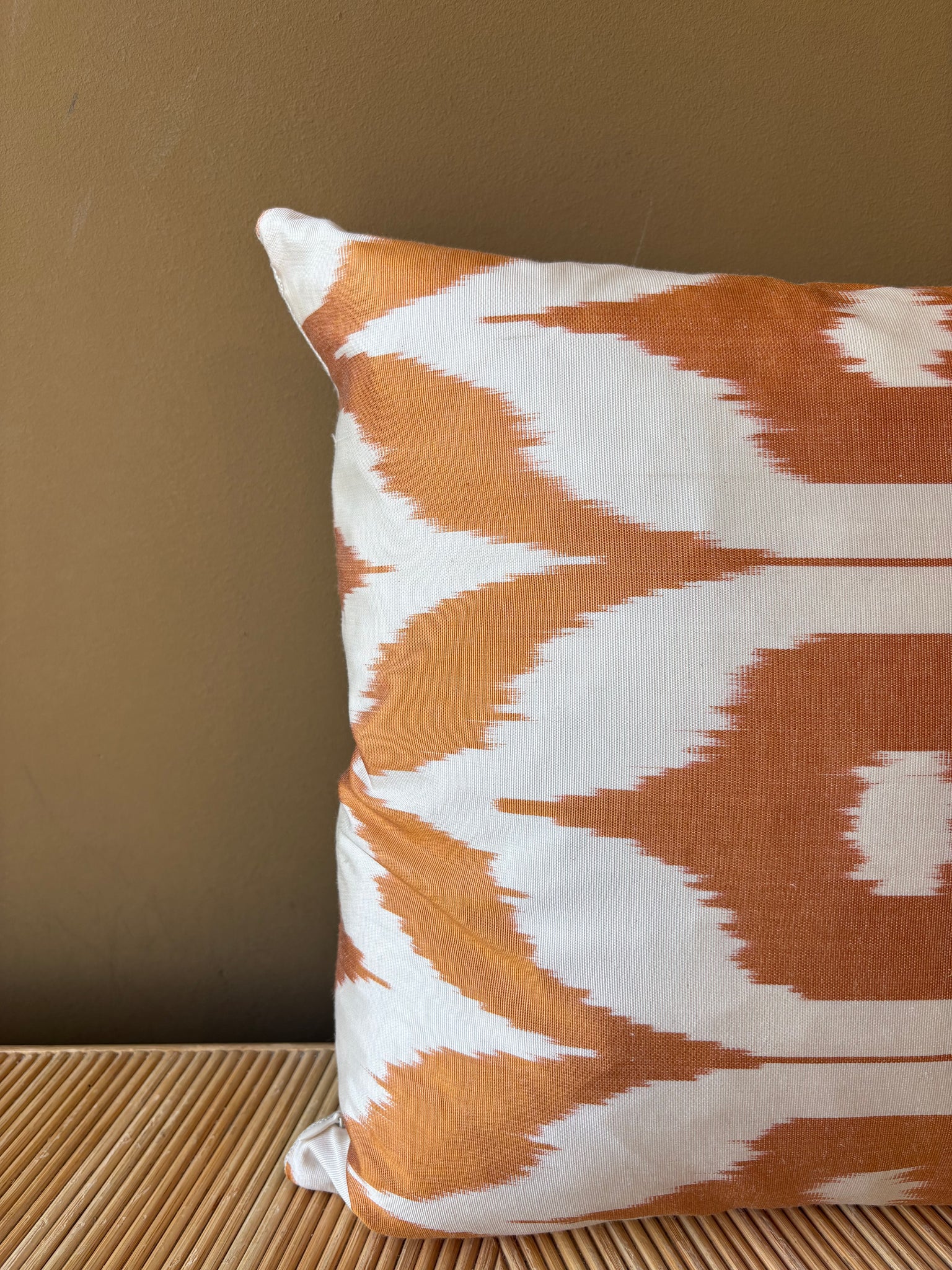 SALE Cushion Orange Crown - Silk Ikat