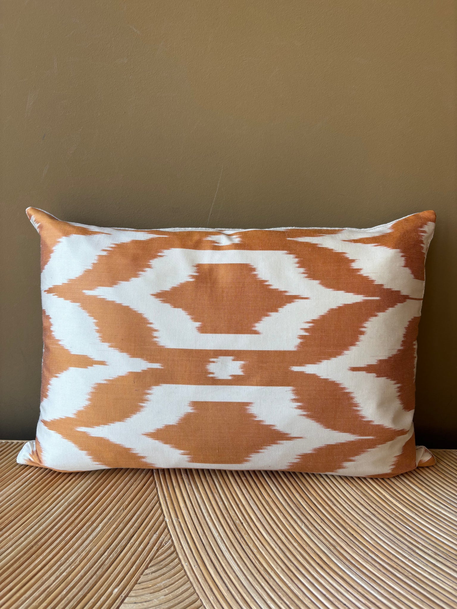 SALE Cushion Orange Crown - Silk Ikat