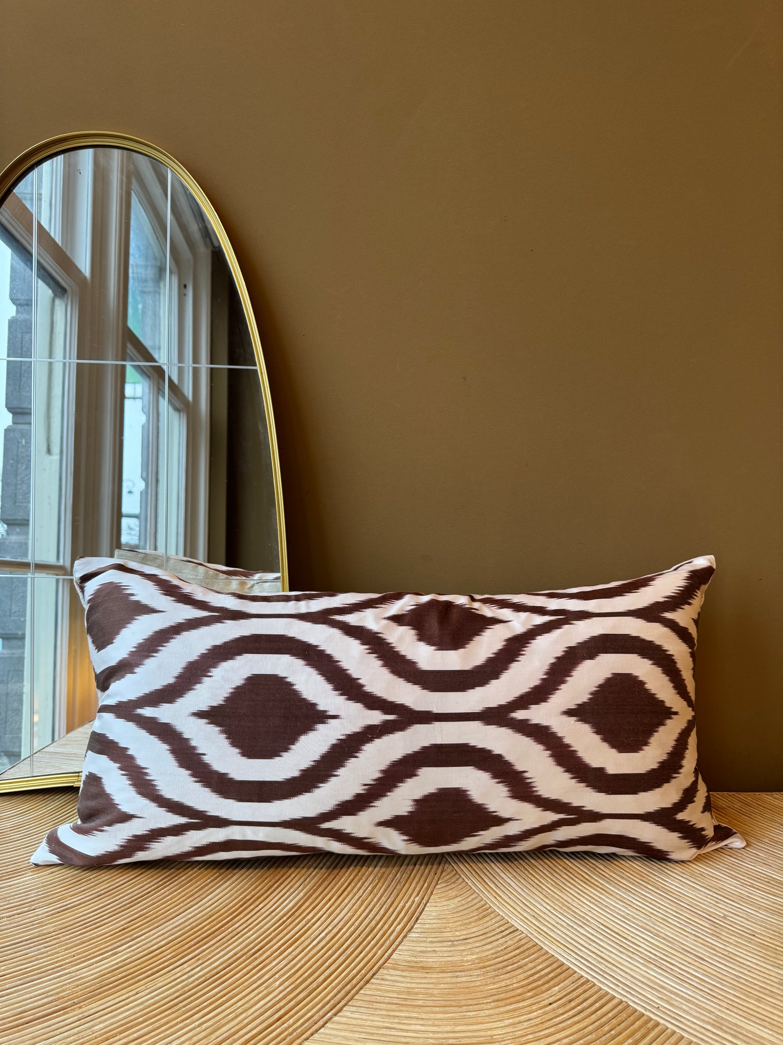 SALE Cushion Walnut Silk - Silk Ikat