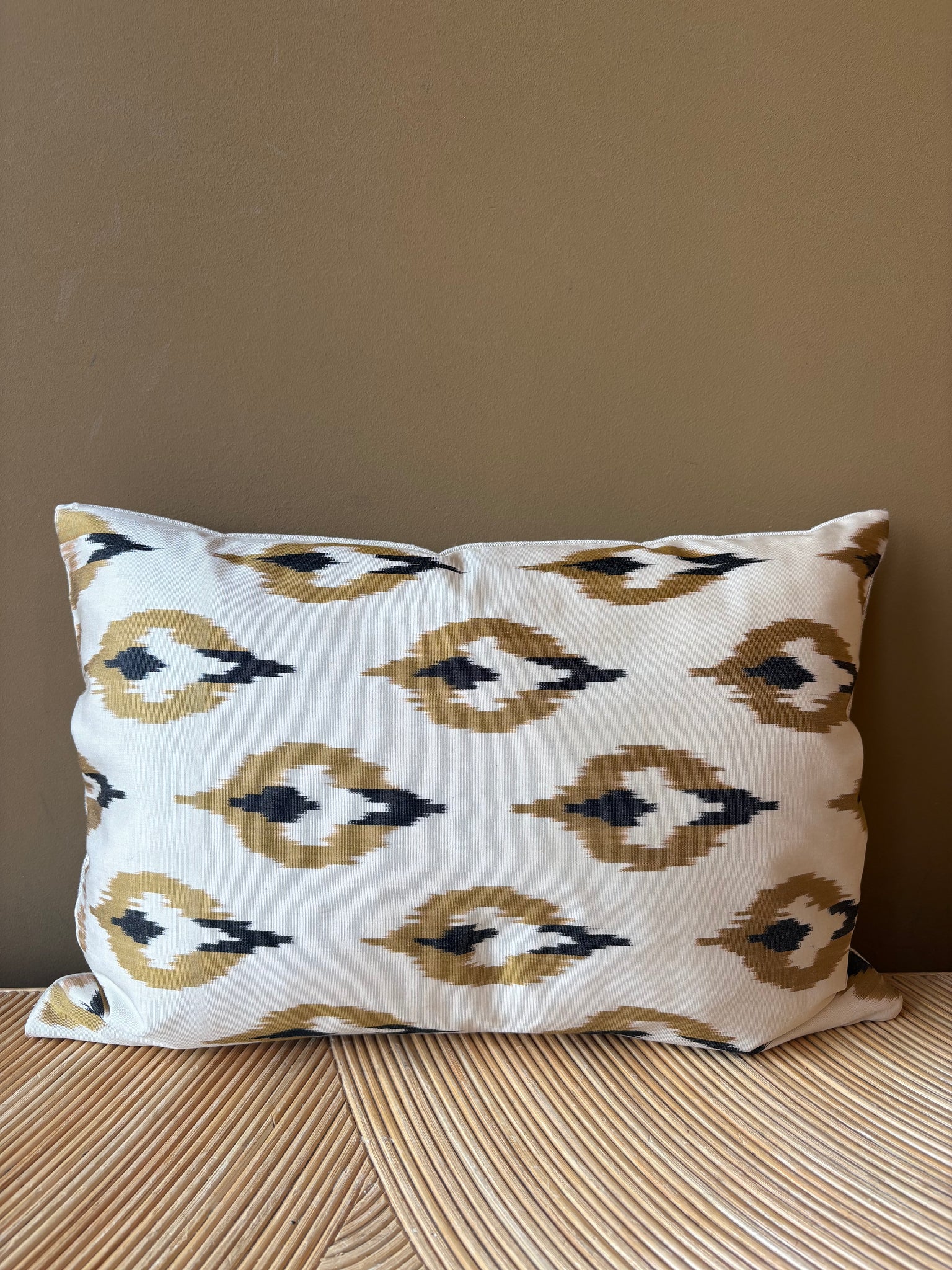 SALE Cushion White Flame - Silk Ikat