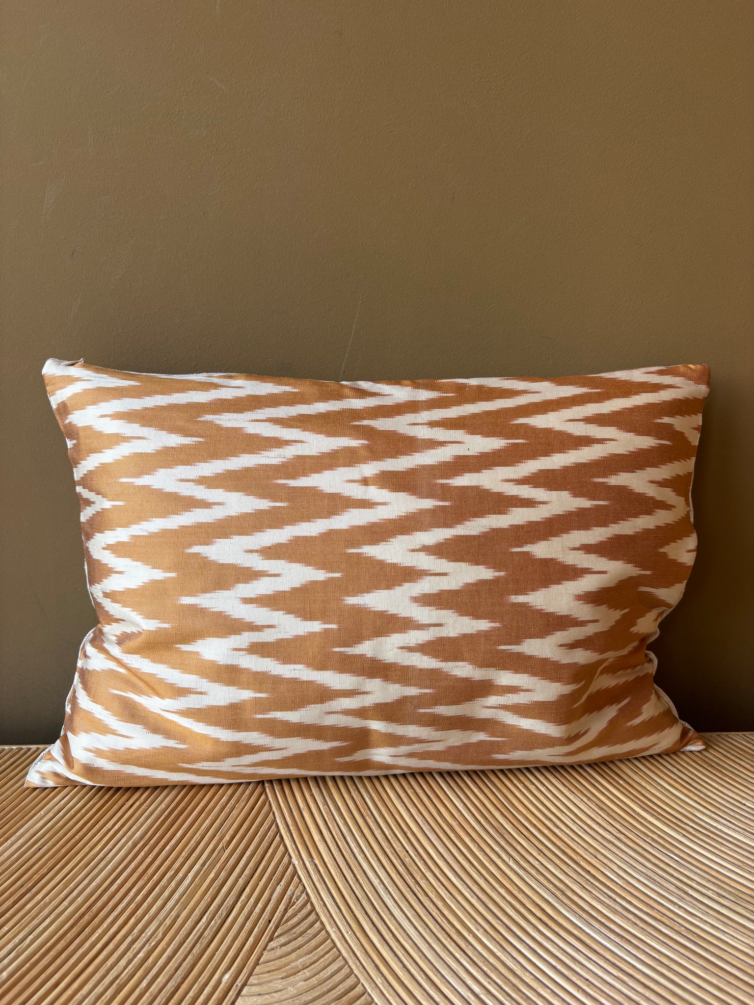 SALE Cushion Yellow Zigzag - Silk Ikat
