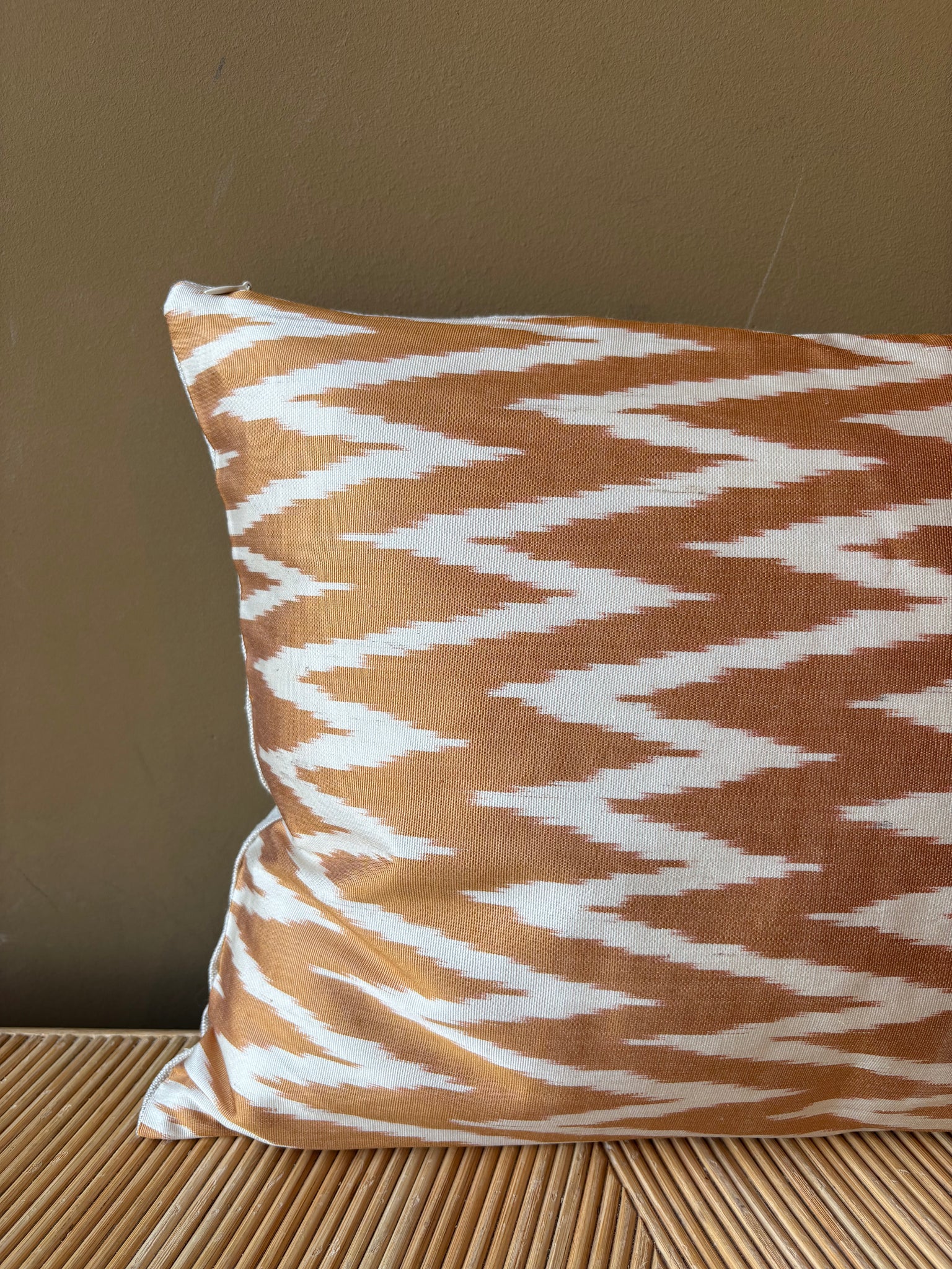 SALE Cushion Yellow Zigzag - Silk Ikat
