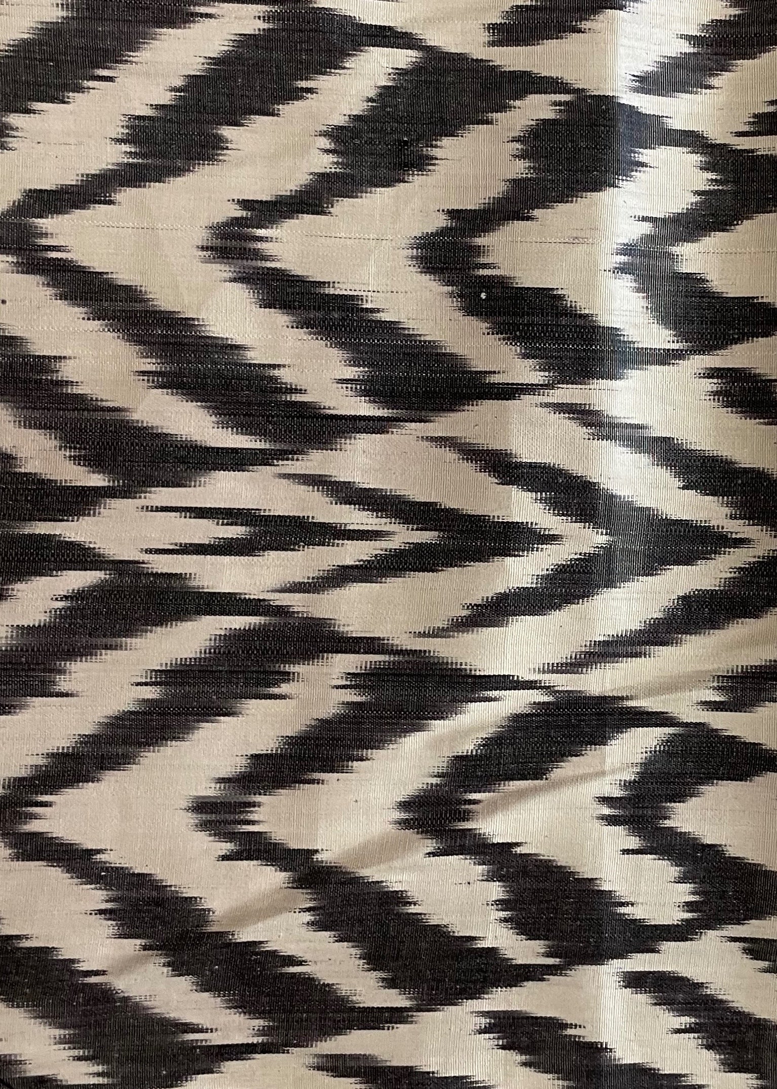 Black White Triangle Silk Ikat