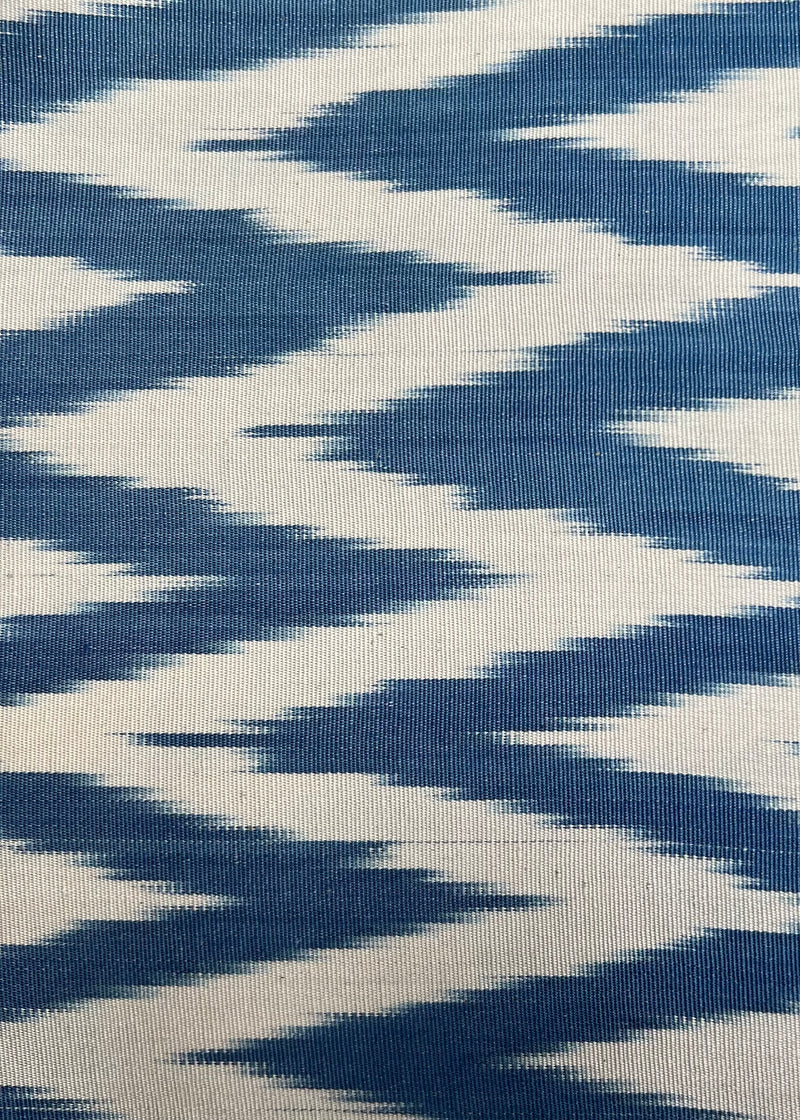 Petrol Blue Zigzag Small Silk Ikat