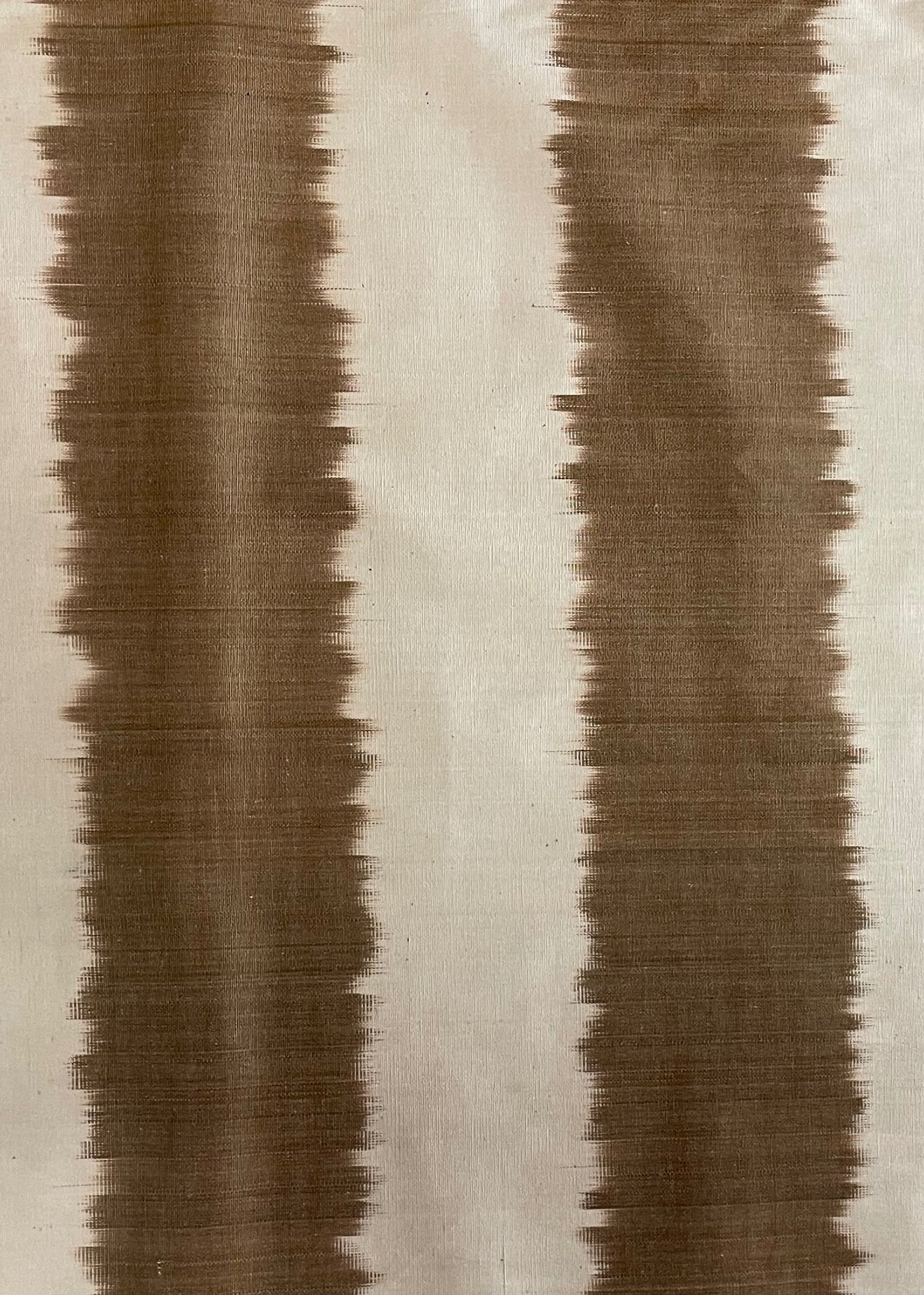 Beige Vertical Stripes Silk Ikat