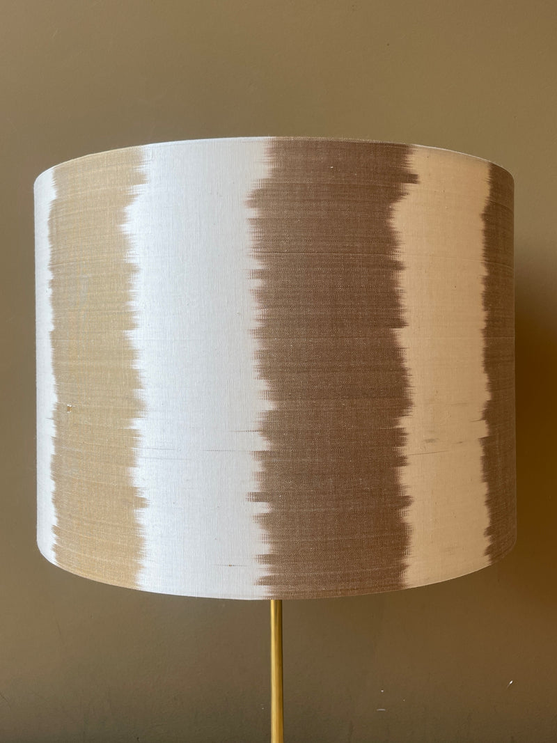 Beige Vertical Stripes Silk Ikat