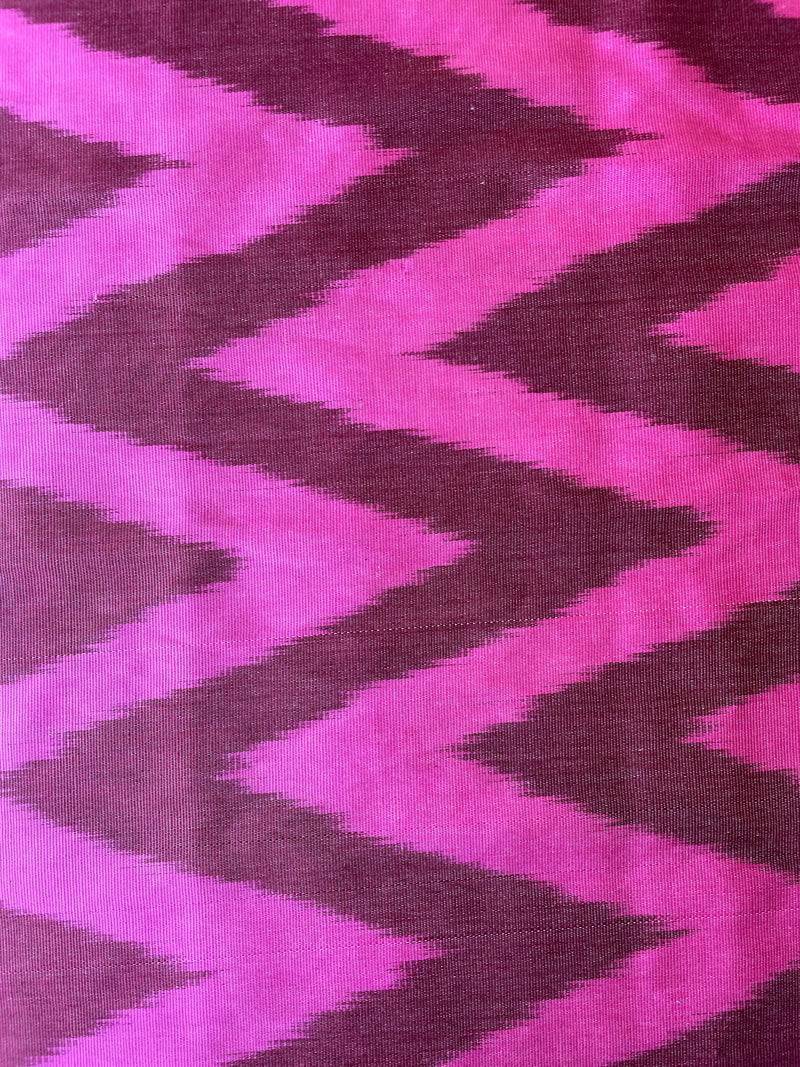 Terra Pink Zigzag Silk Ikat