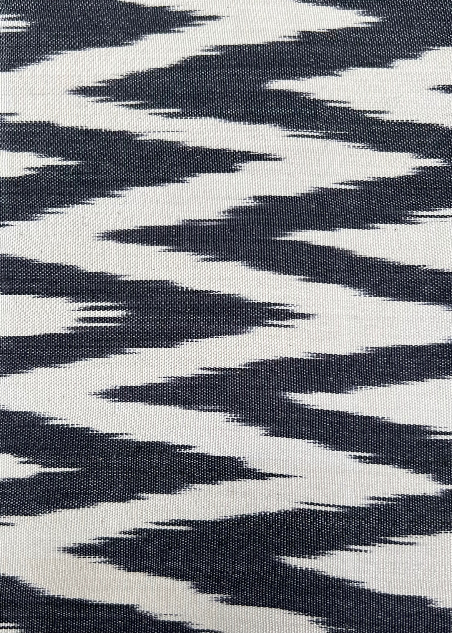 Black Zigzag Silk Ikat