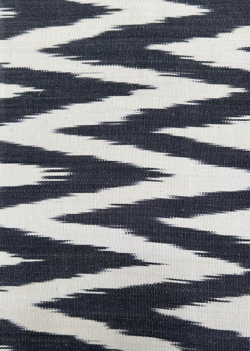 Black Zigzag Silk Ikat