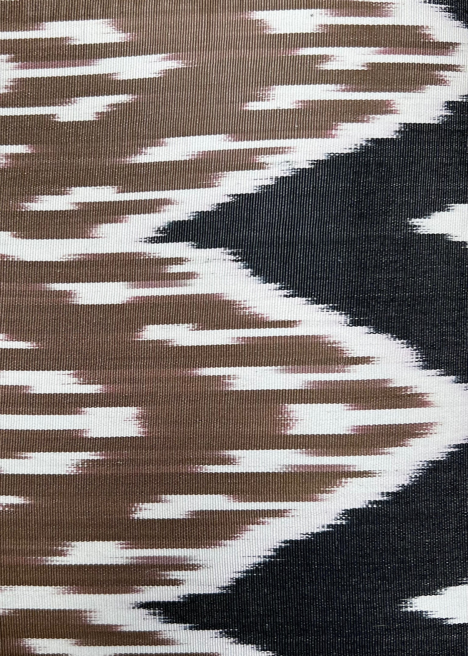Dark Caramel Zigzag Silk Ikat