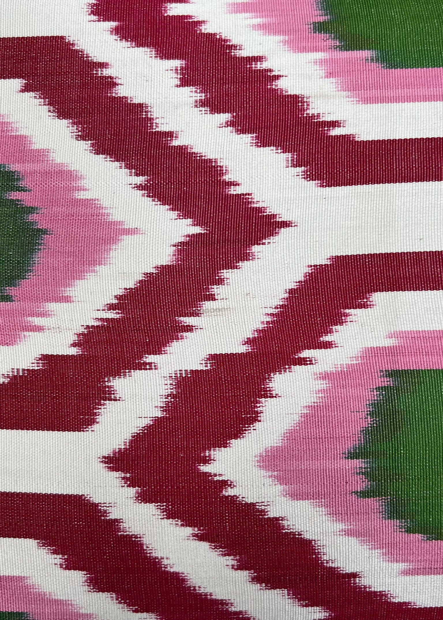 Retro Red Green Silk Ikat