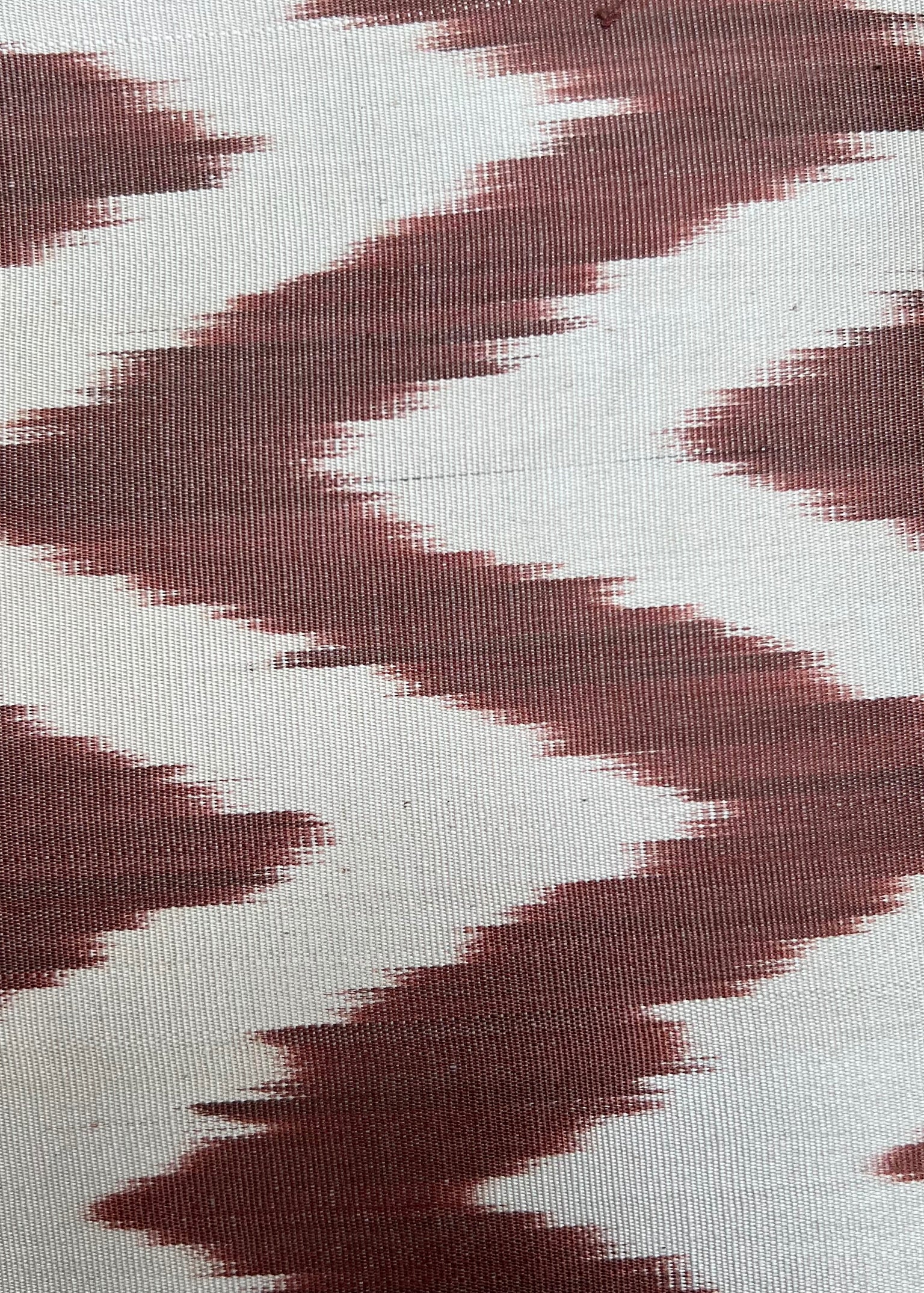 Brown White Zigzag Silk Ikat