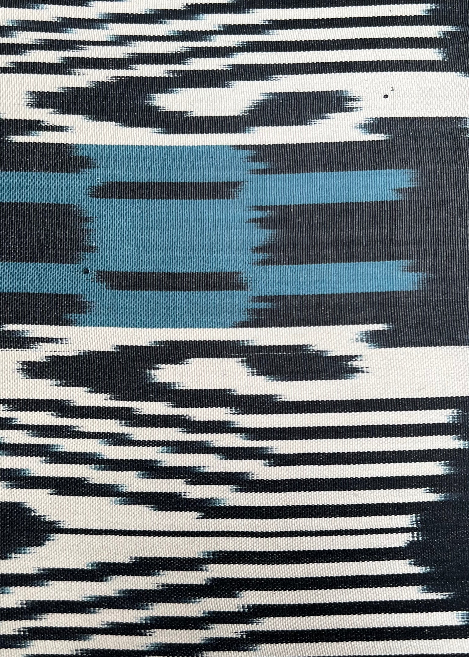 Blue Black Grill Silk Ikat