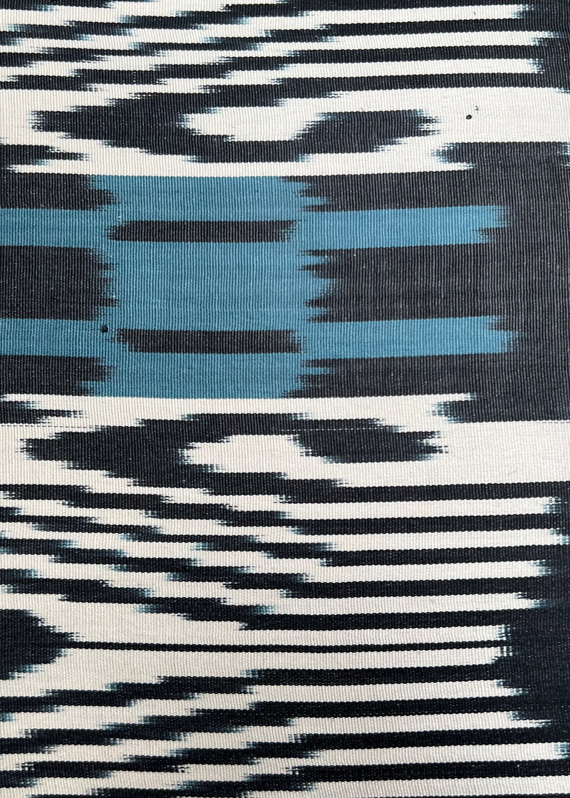 Blue Black Grill Silk Ikat