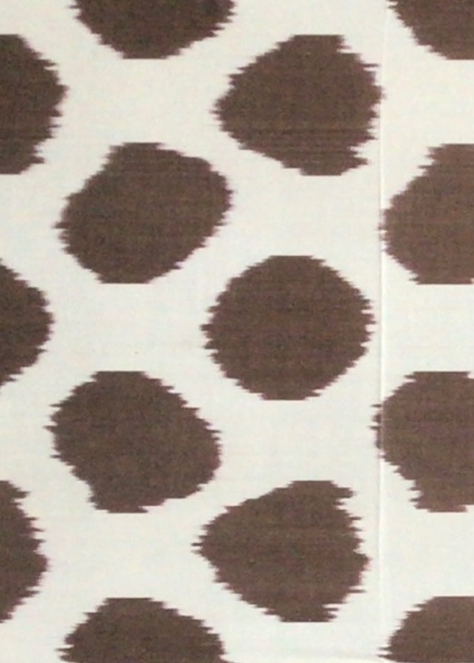 Brown Dots On White Silk Ikat
