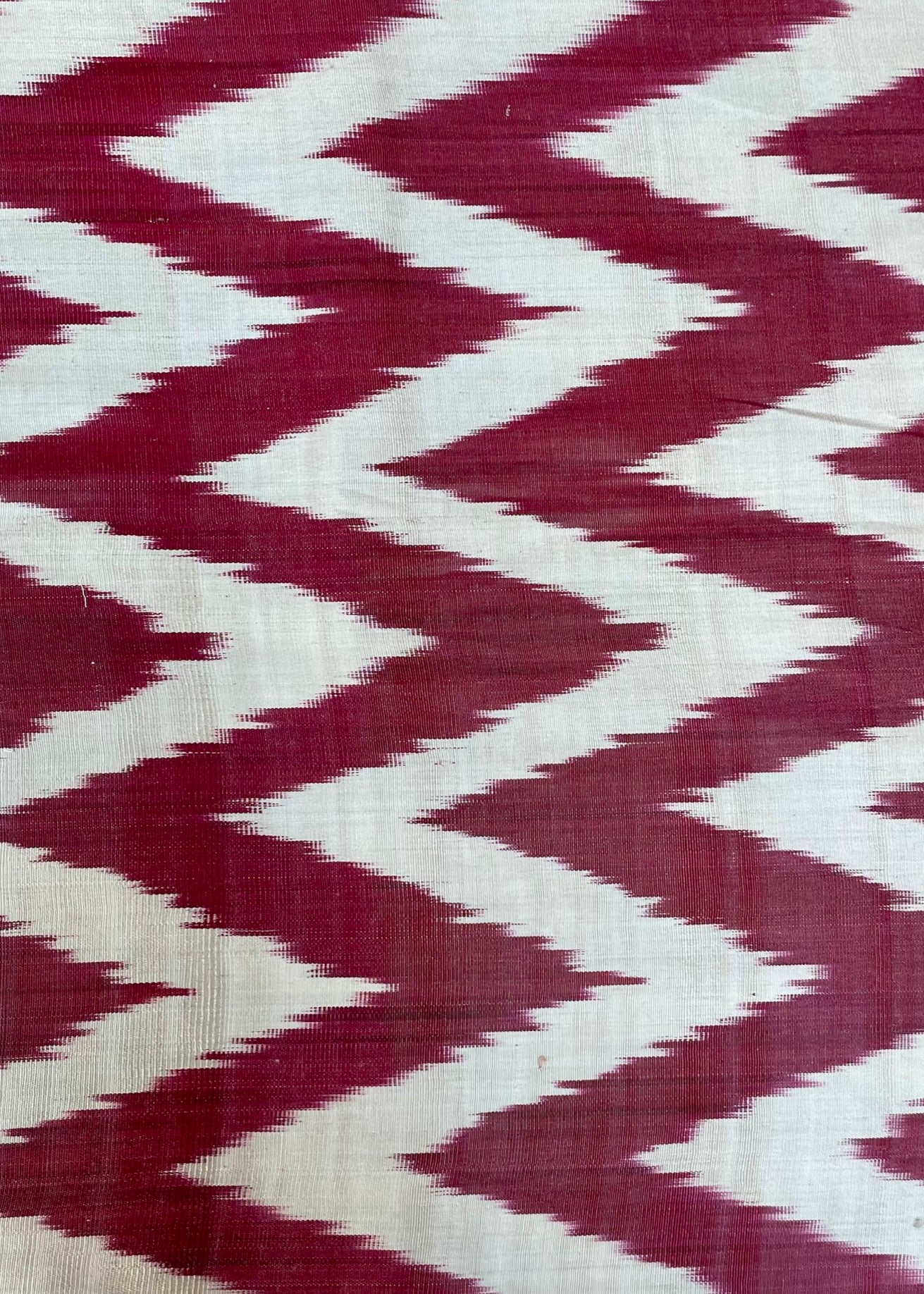 Red Wine Zigzag Silk Ikat
