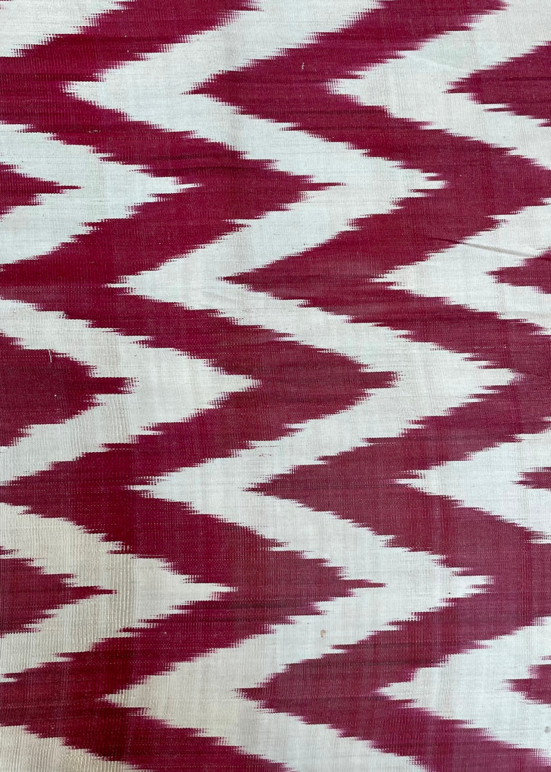Red Wine Zigzag Silk Ikat