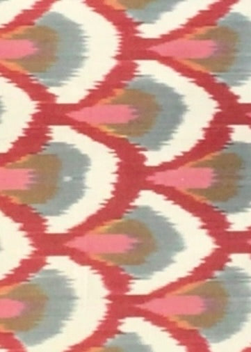 Pink Peacock Silk Ikat