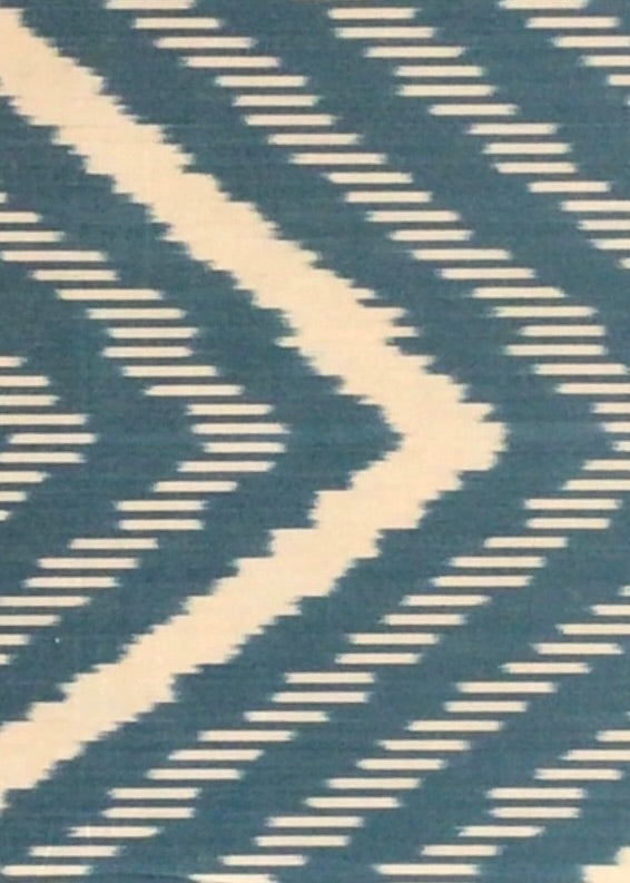 Blue Grill Triangle Silk Ikat