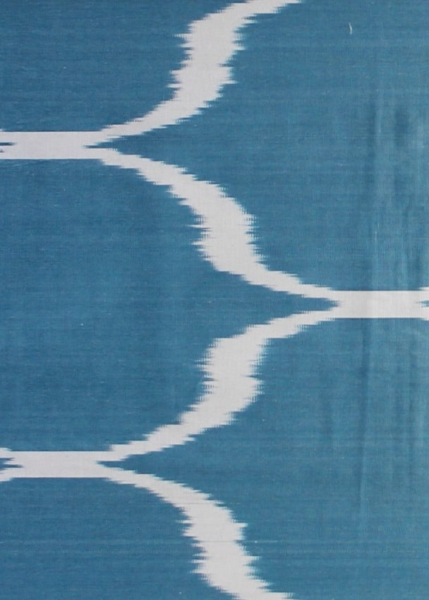 Clear Blue Waves Silk Ikat