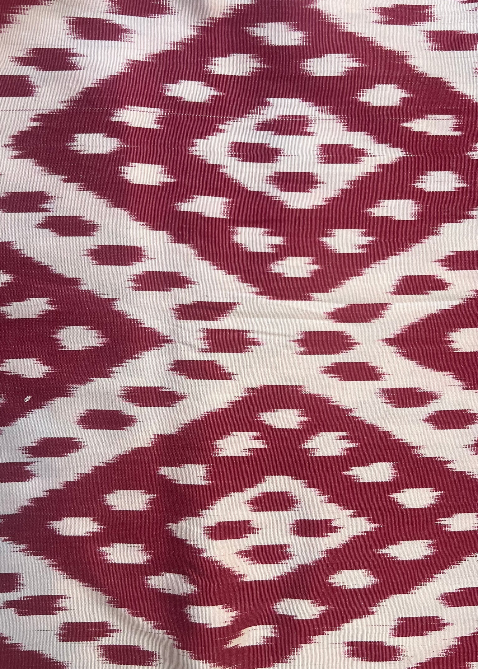 Red White Candy Silk Ikat