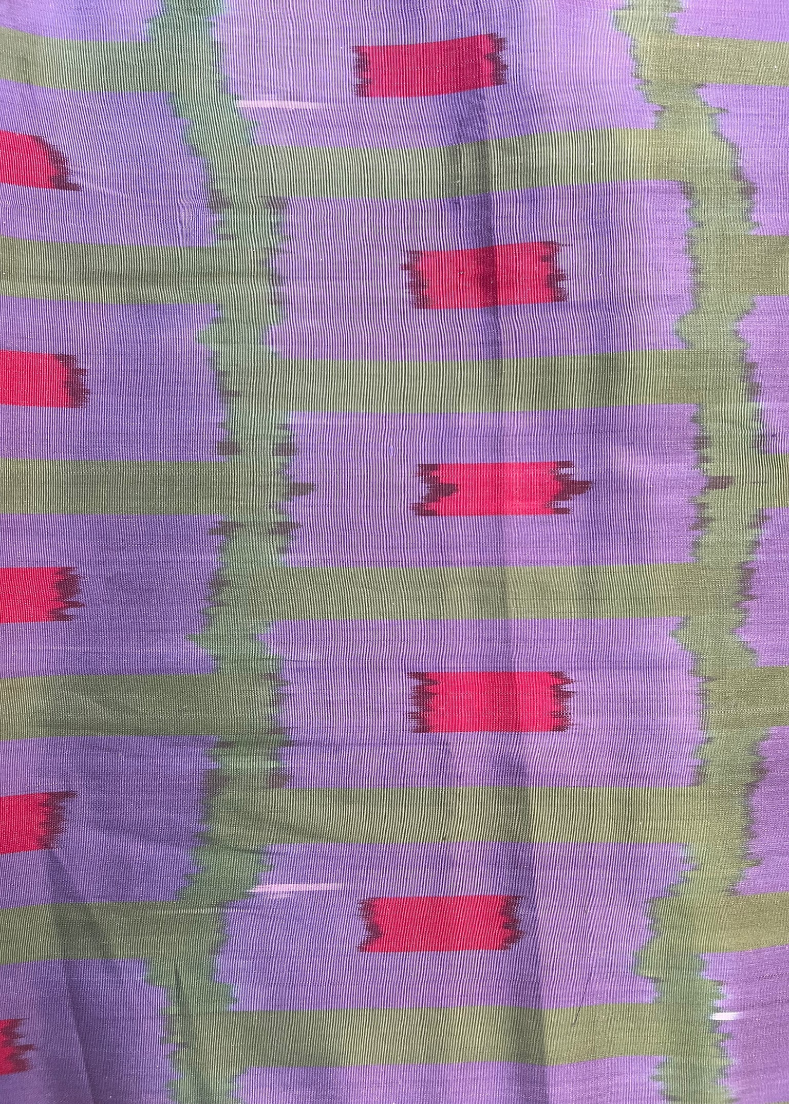Alladin Purple Green Pink Silk Ikat