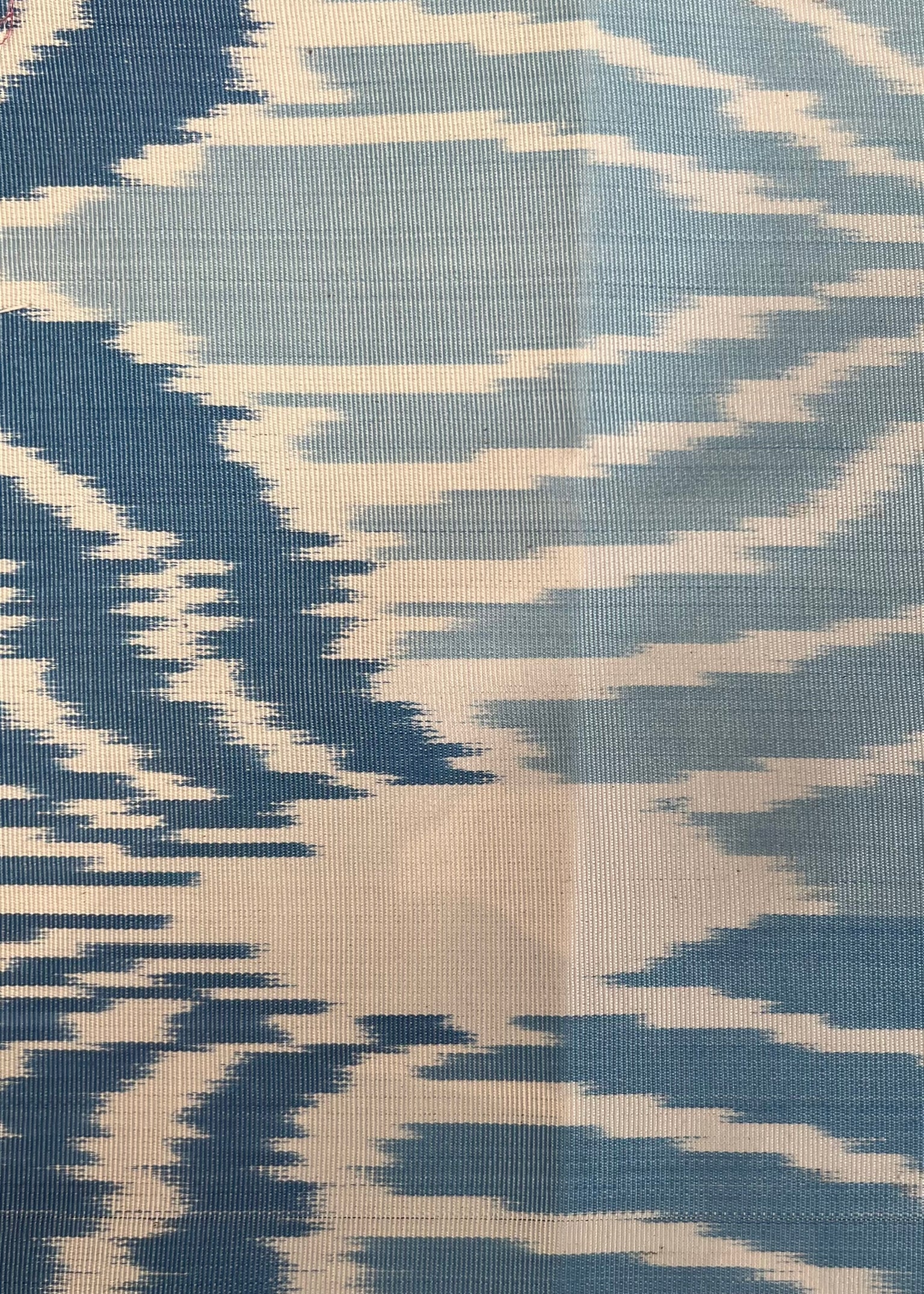 Blue Leaves Silk Ikat