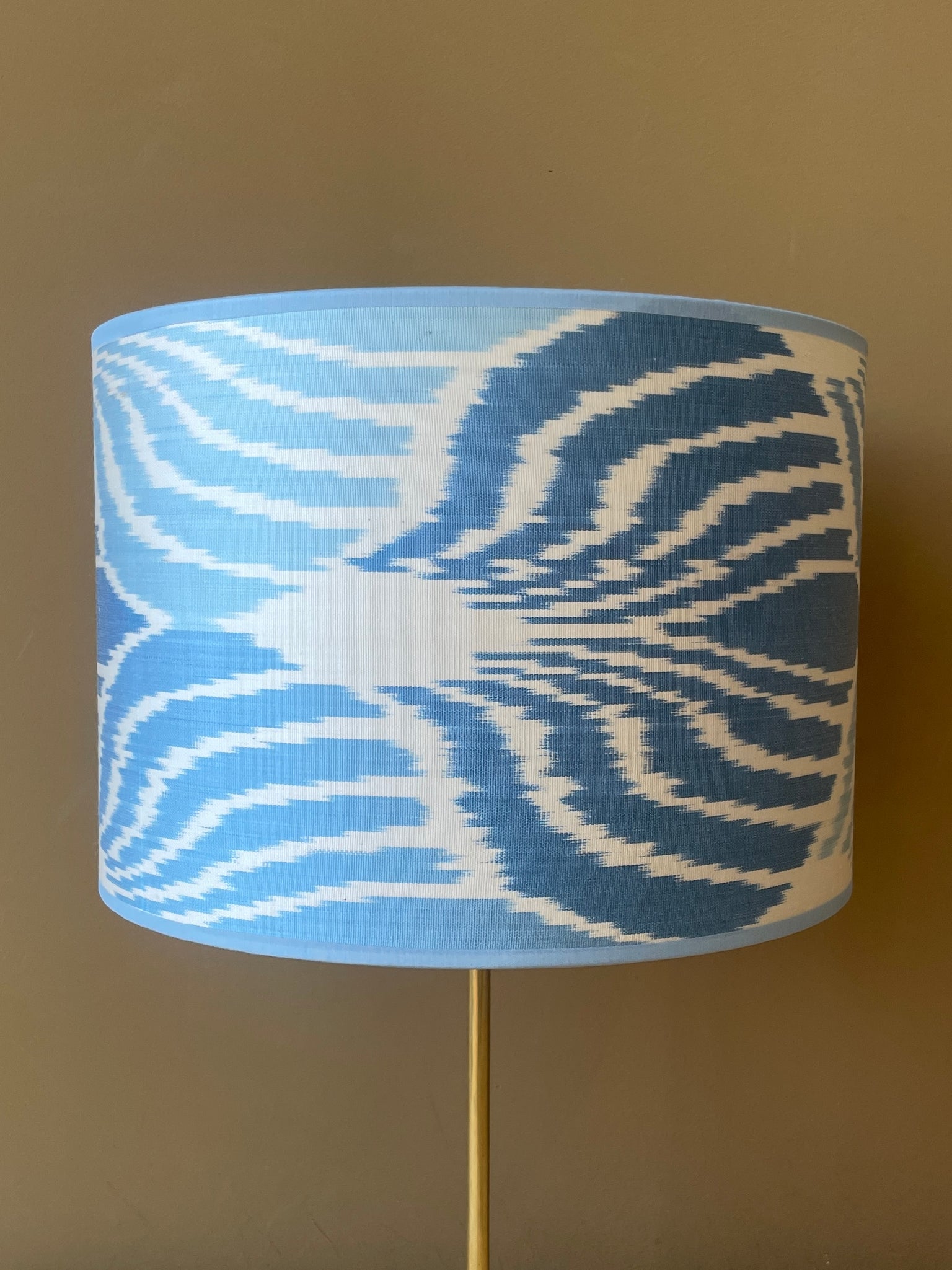 Blue Leaves Silk Ikat