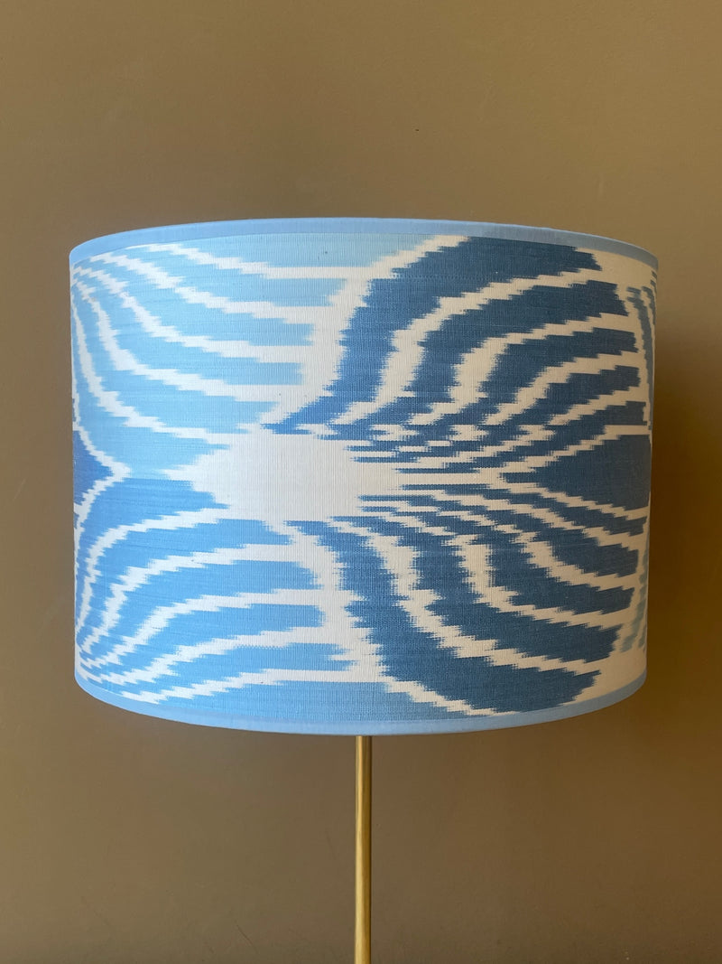 Blue Leaves Silk Ikat