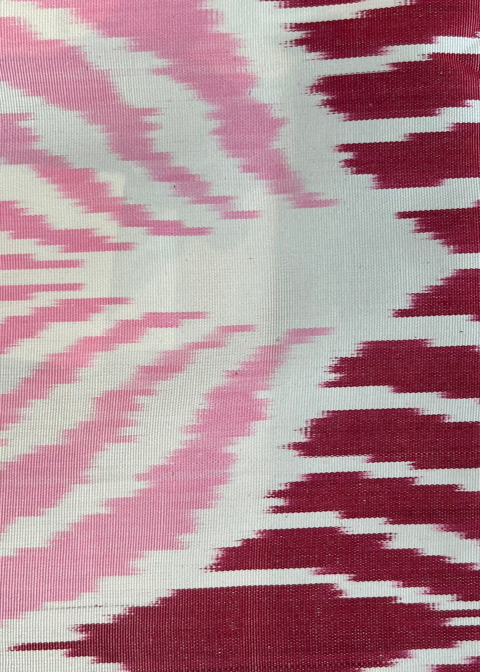 Pink Leaves Silk Ikat
