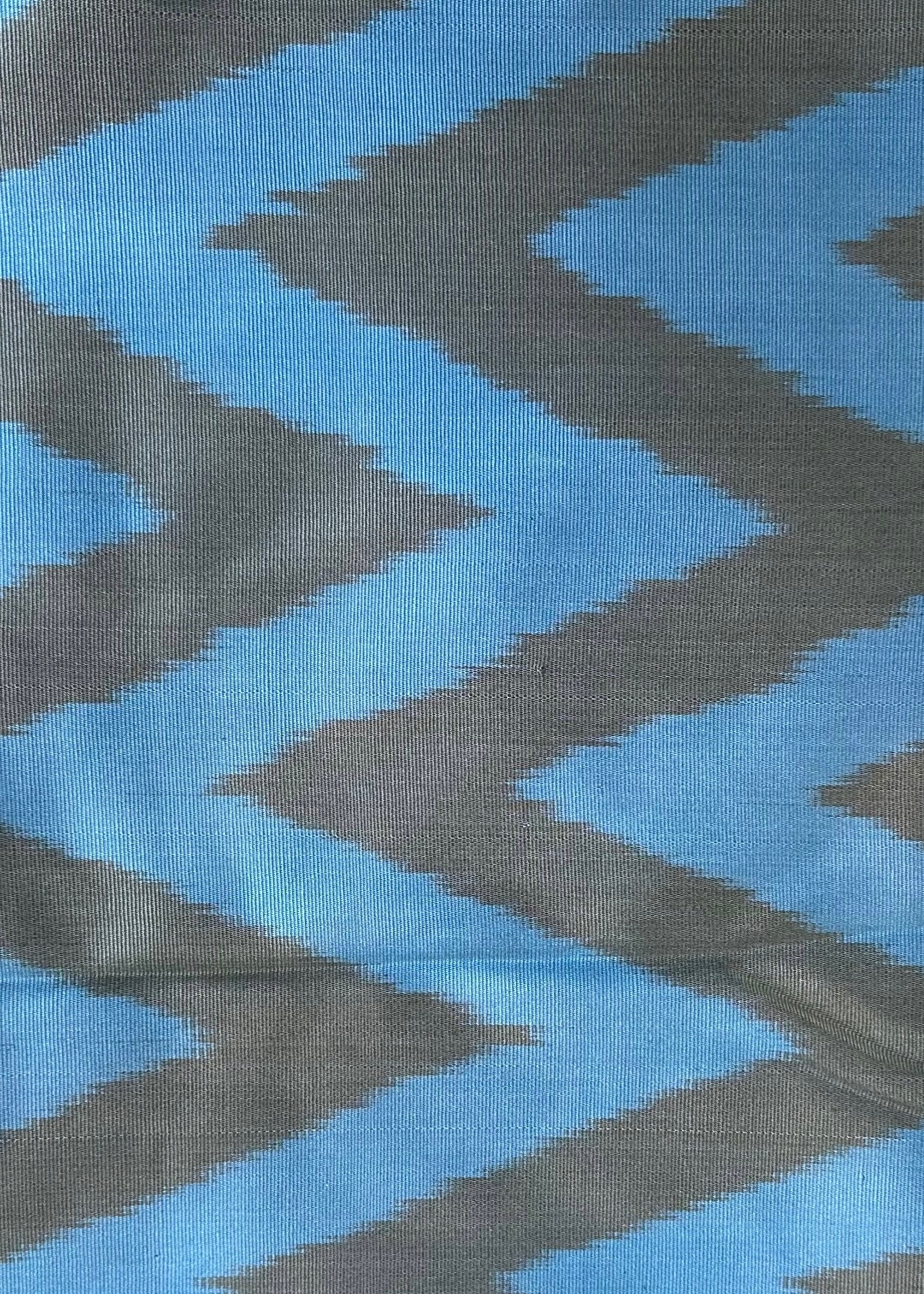 Sky Blue Zigzag Silk Ikat