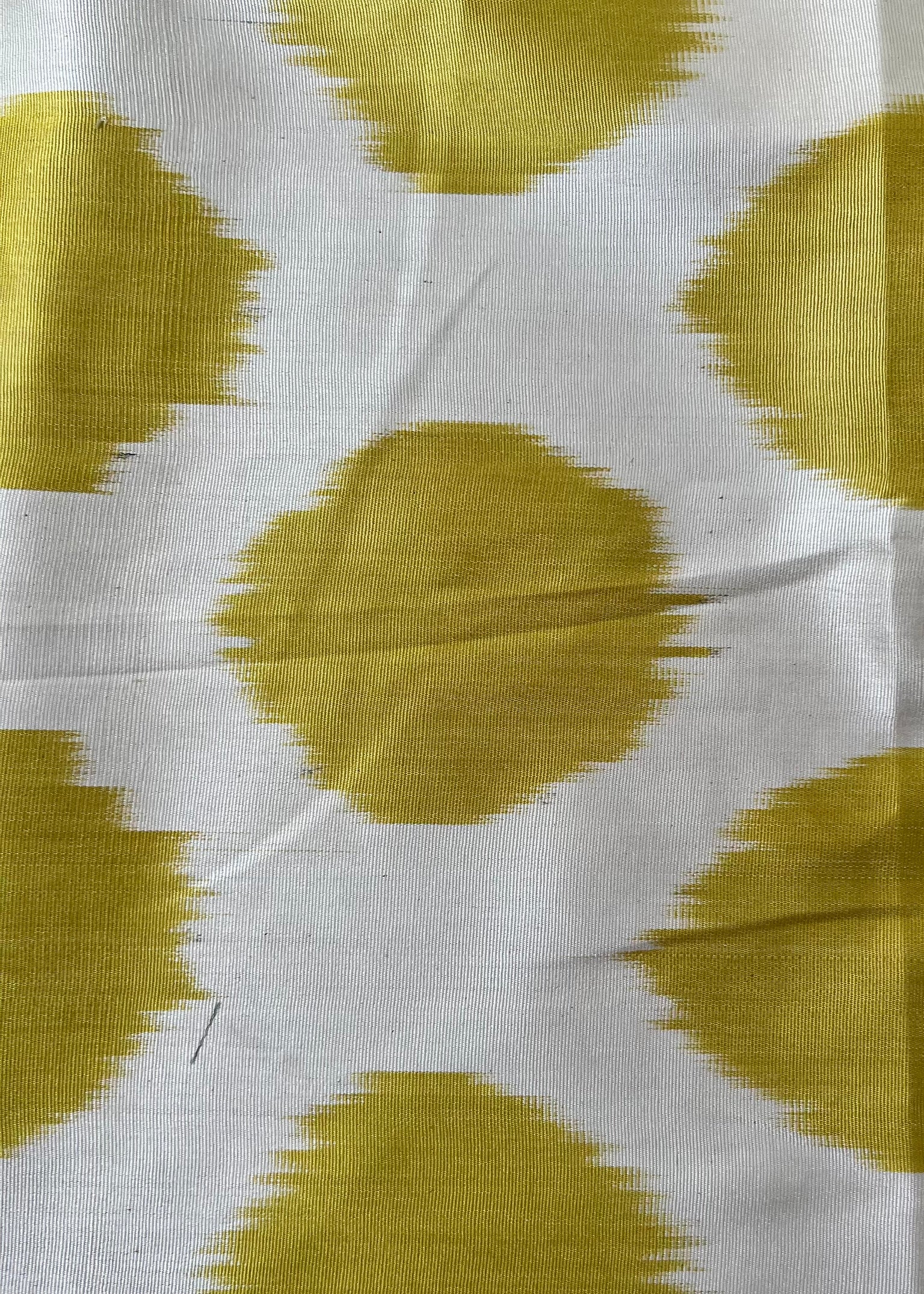 Yellow Dots On White Silk Ikat