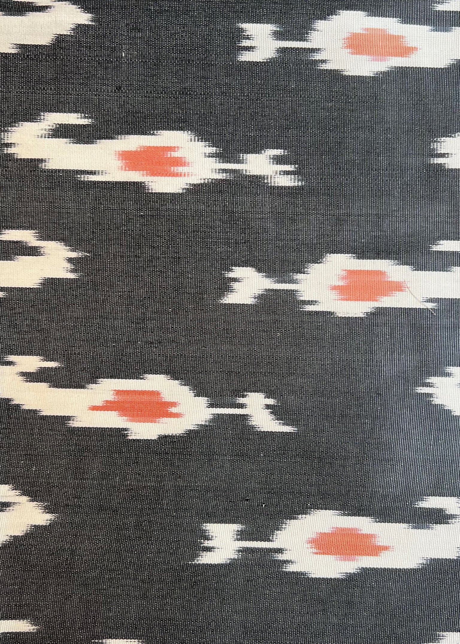 Black Fish Hook Silk Ikat