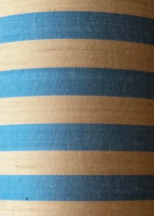 Blue Beige Stripes Silk Ikat