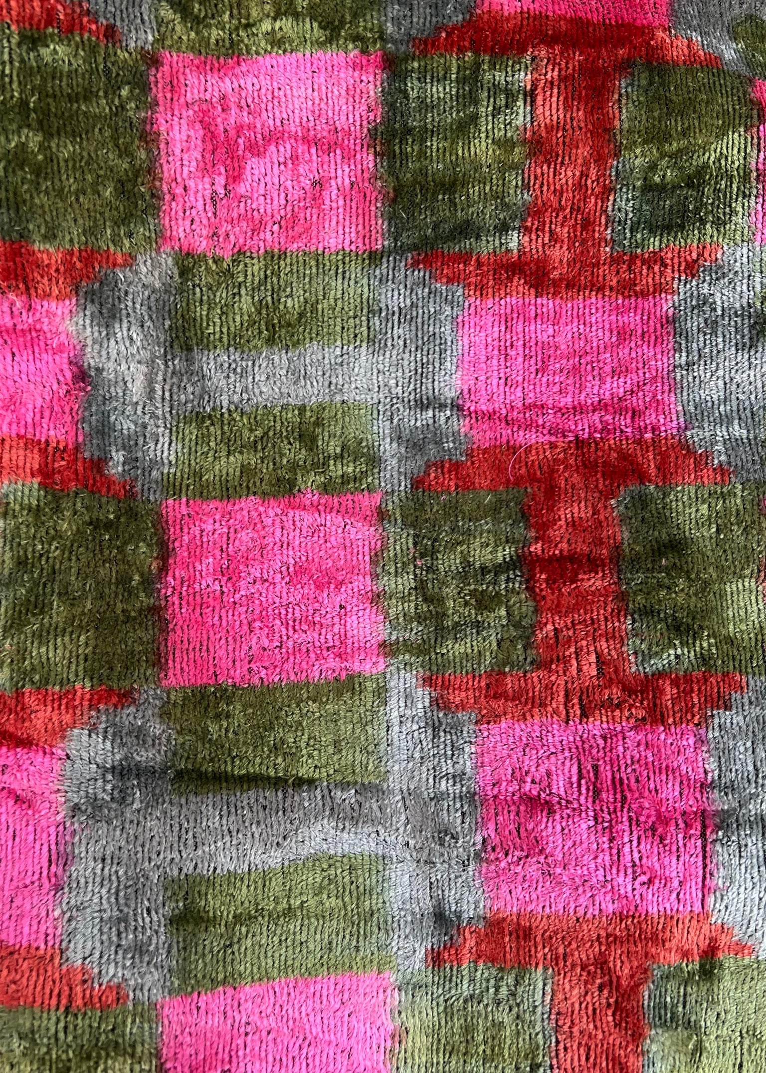 Velvet Pink Green Squares