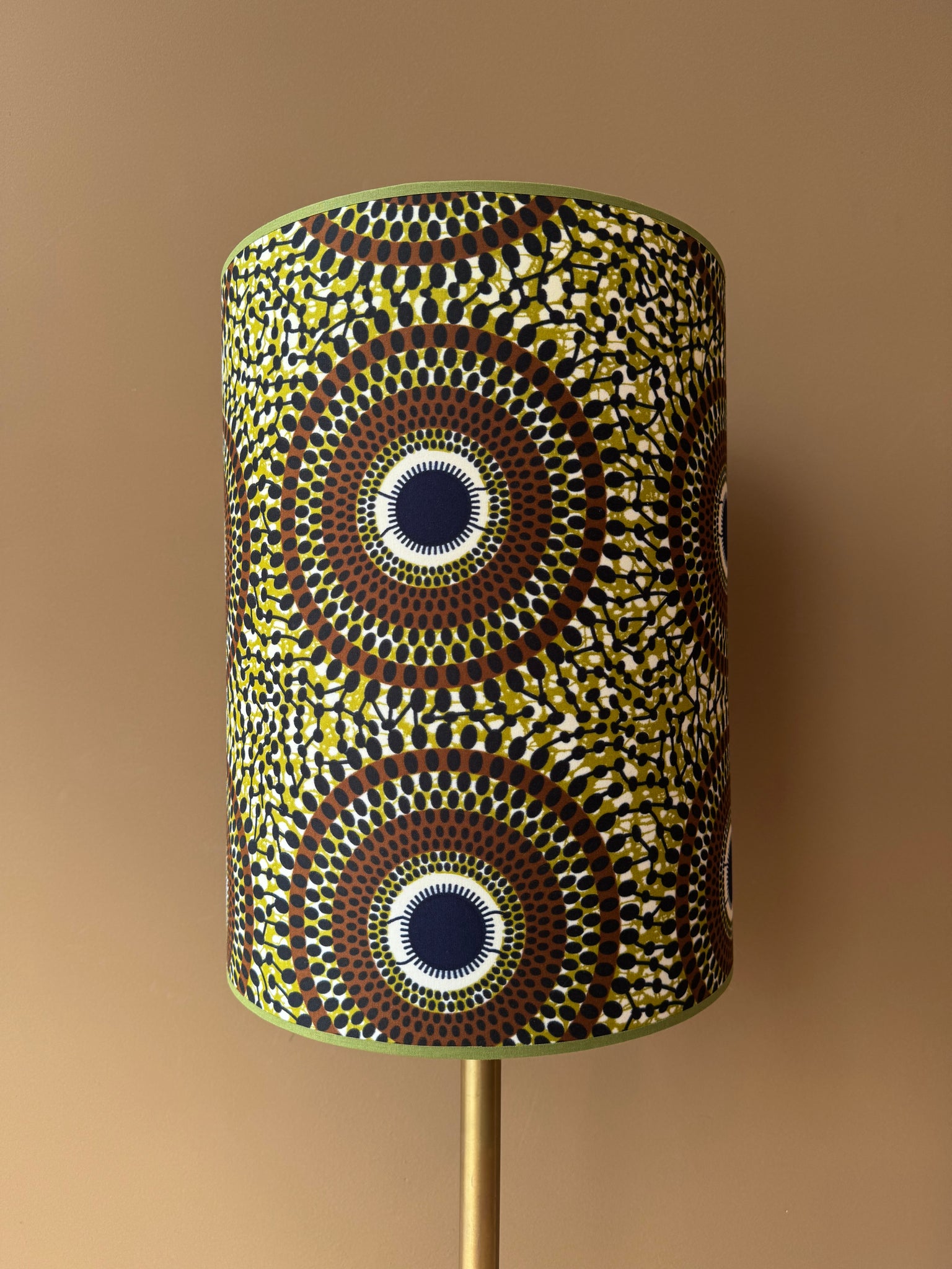 African Wax Brown Black Retro Circles