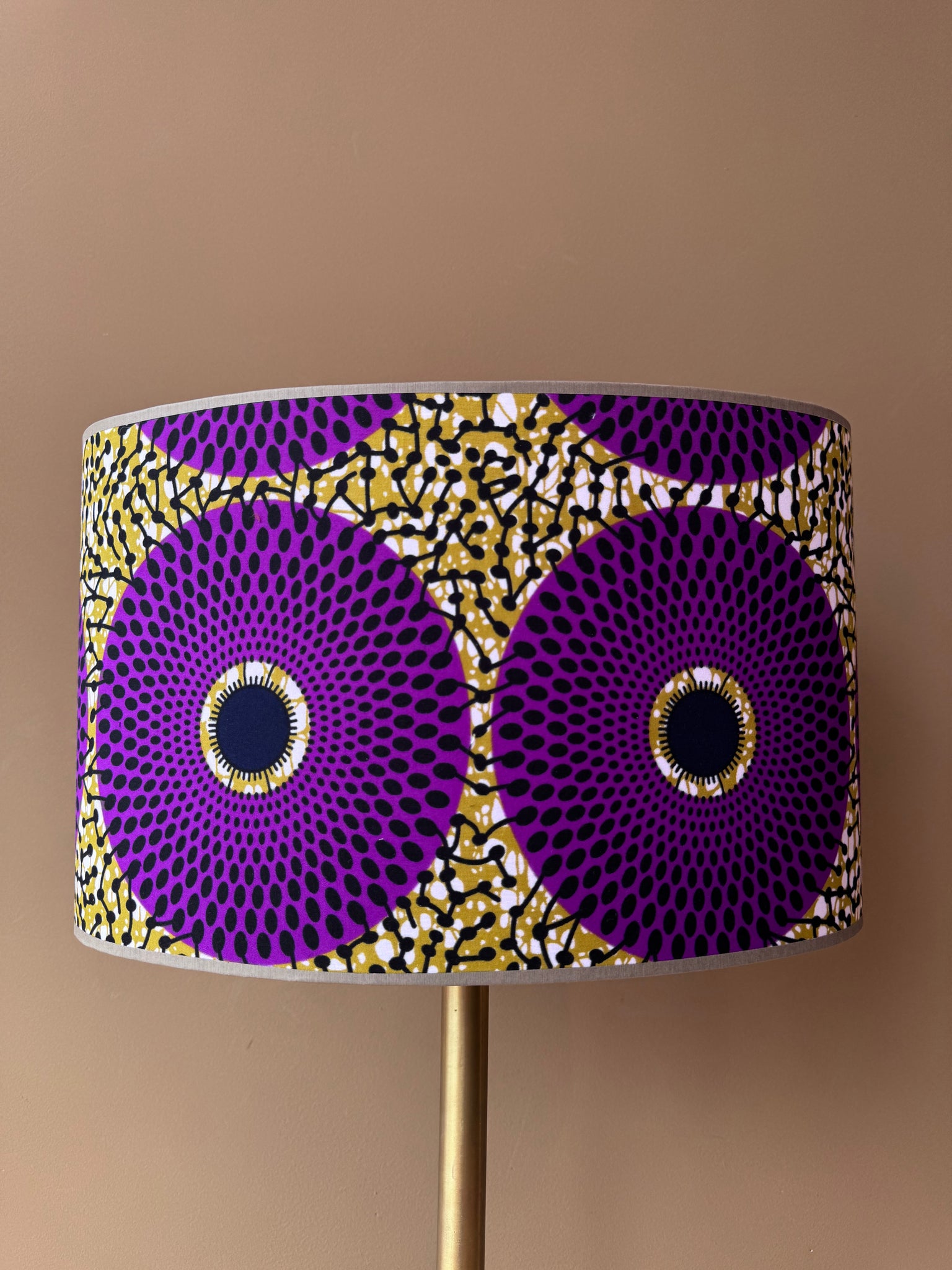 African Wax Magenta Black Retro Circles